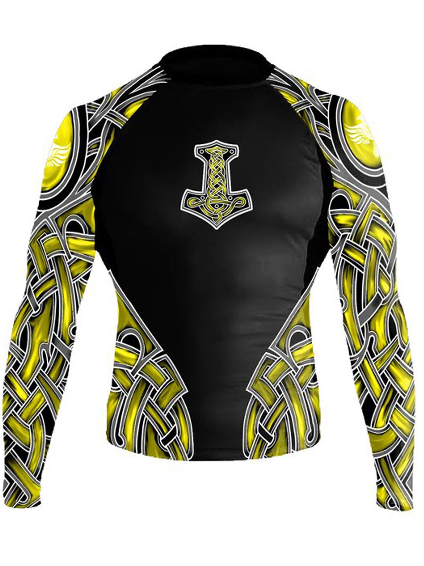 Raven Fightwear Men's The Gods of Scandinavia Thor Rash Guard MMA BJJ Black