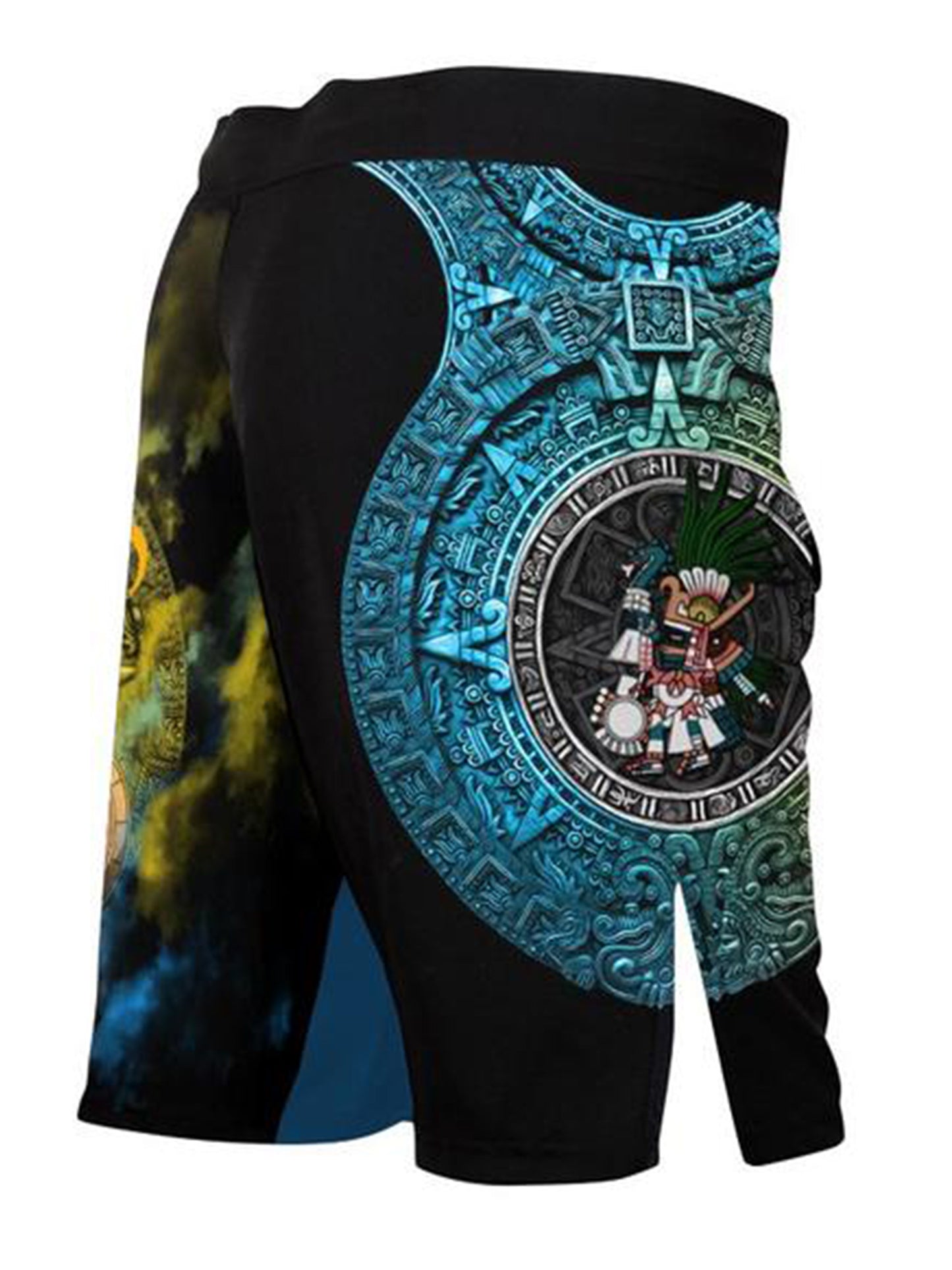 Raven Fightwear Men's Huitzilopochtli Aztec MMA Shorts Black