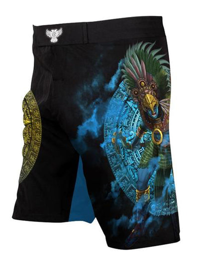 Raven Fightwear Men's Huitzilopochtli Aztec MMA Shorts Black