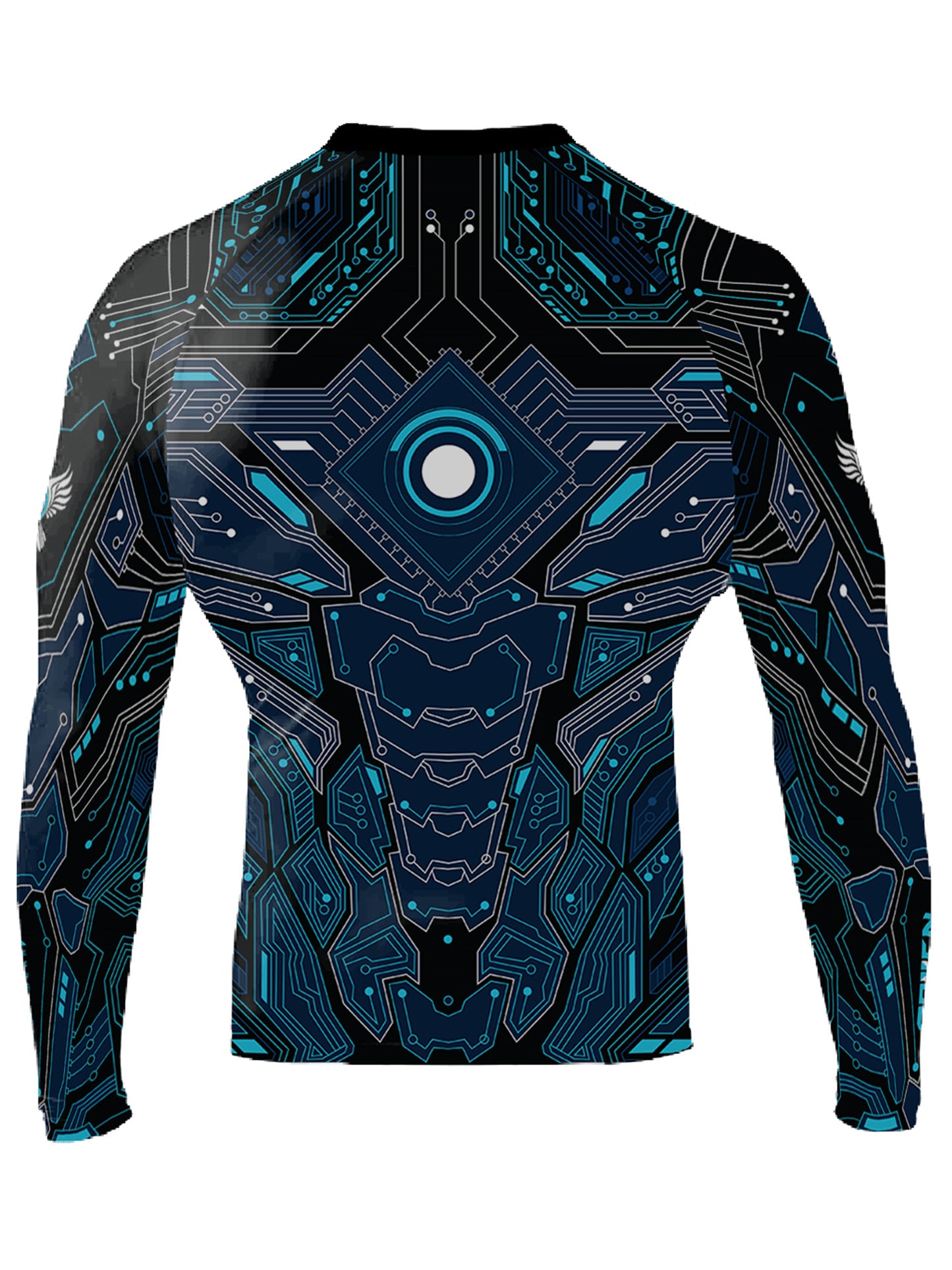 Raven Fightwear Men's Cybernetic Rash Guard MMA BJJ Blue