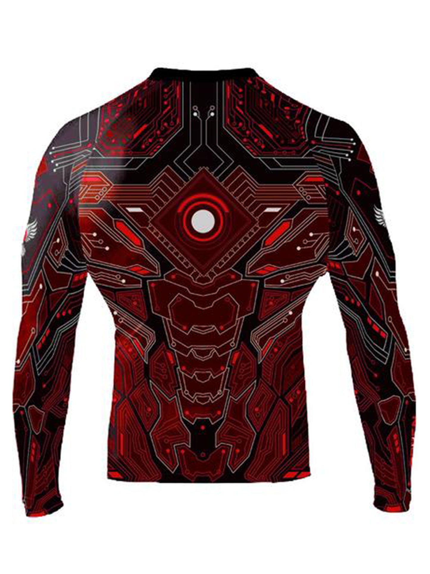 Raven Fightwear Men's Cybernetic Rash Guard MMA BJJ Red