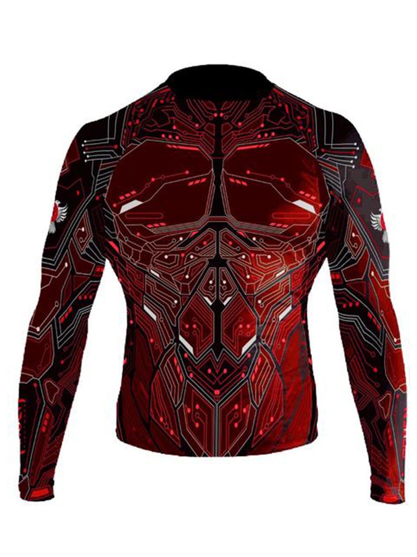 Raven Fightwear Men's Cybernetic Rash Guard MMA BJJ Red