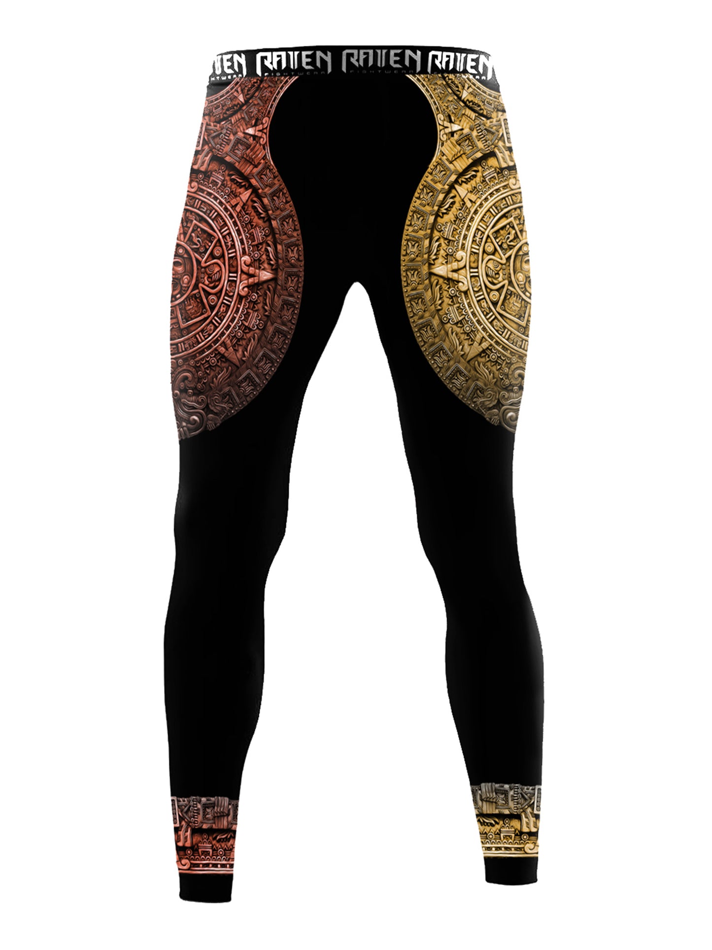 Raven Fightwear Men's Aztec Ranked Leggings Spats MMA BJJ Brown