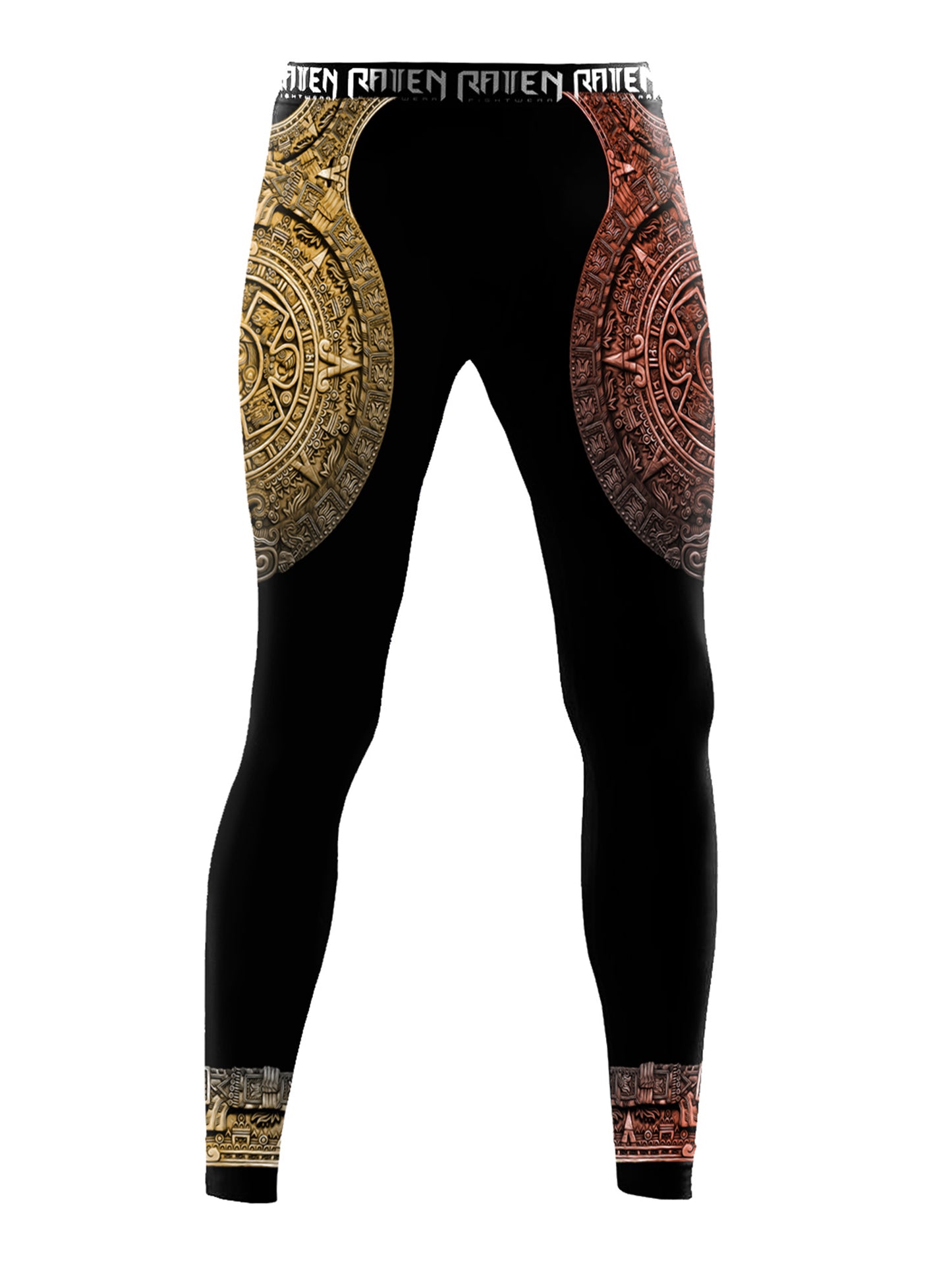 Raven Fightwear Men's Aztec Ranked Leggings Spats MMA BJJ Brown