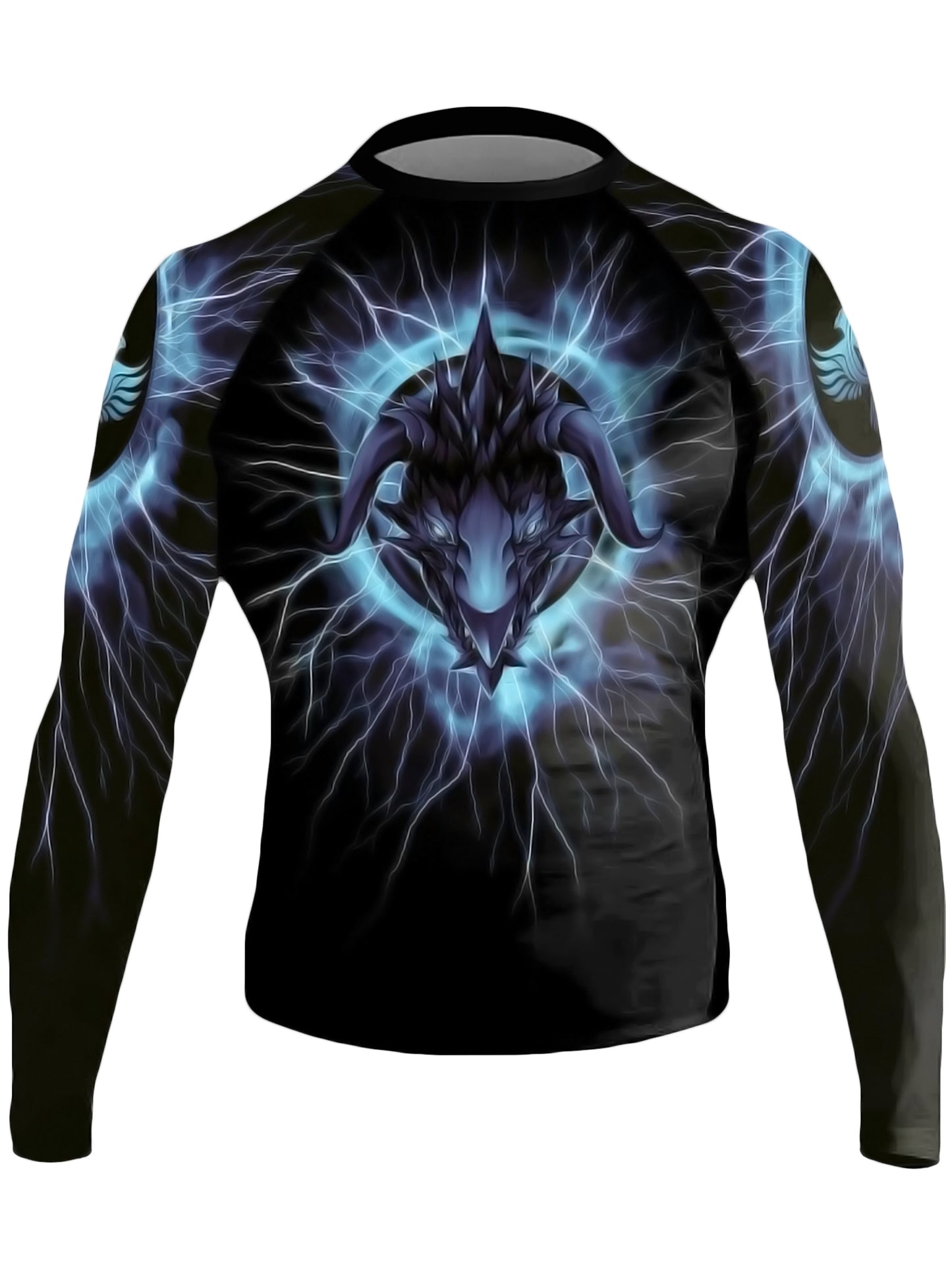 Raven Fightwear Men's Storm Dragon BJJ Rash Guard MMA Black