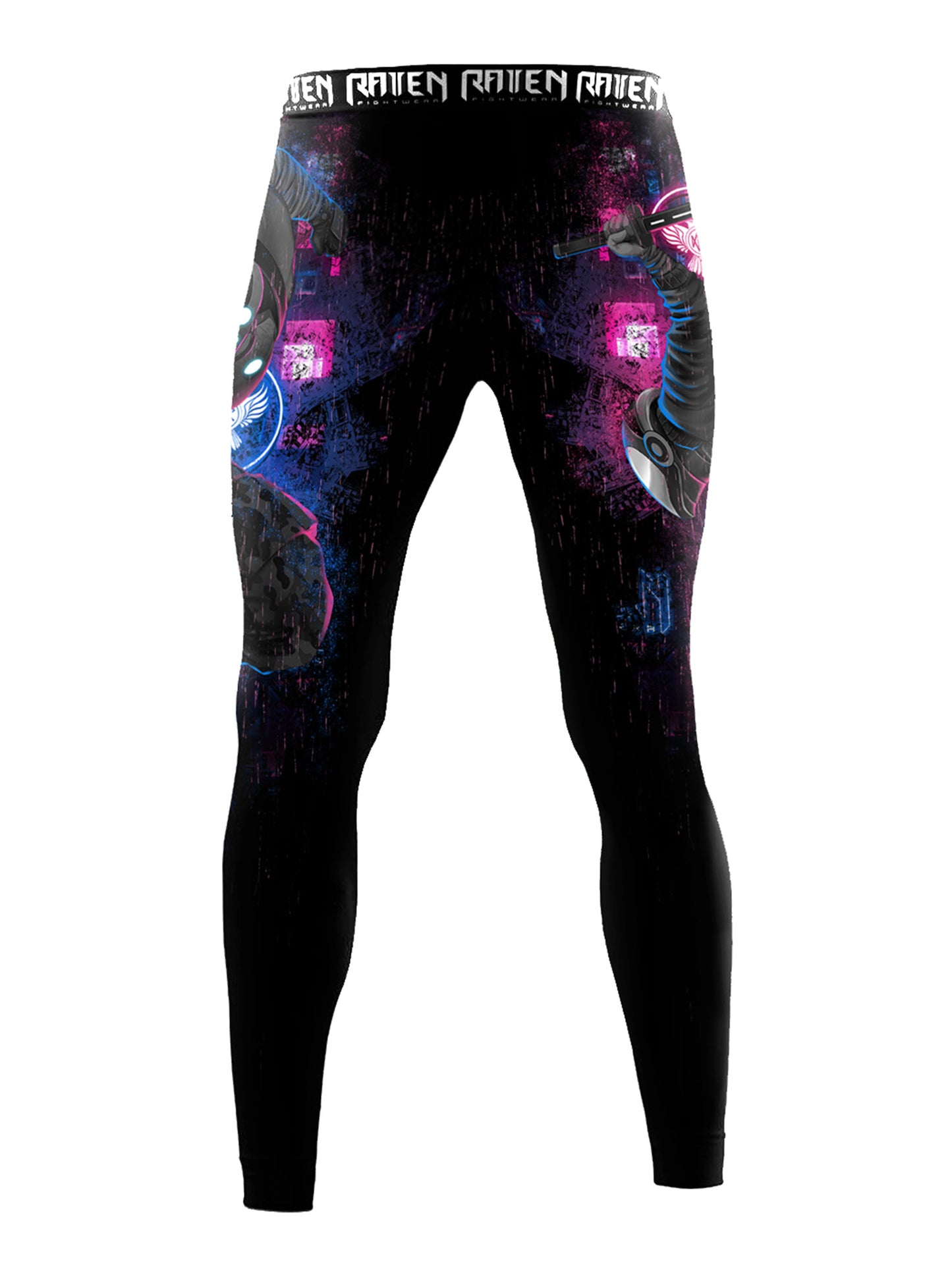 Raven Fightwear Men's Cyberpunk 2.0 Spats MMA BJJ Black