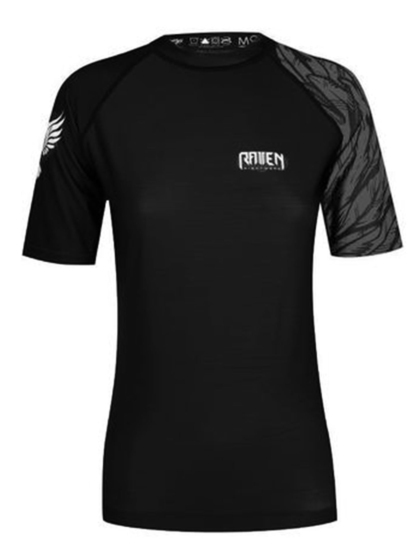 Raven Fightwear Women's Aerial Assault MMA BJJ Short Sleeve Rash Guard Black/Black