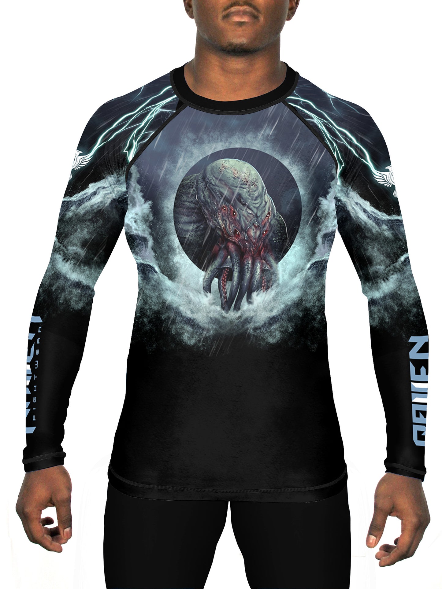 Raven Fightwear Men's Cthulhu Rises BJJ Rash Guard MMA Black