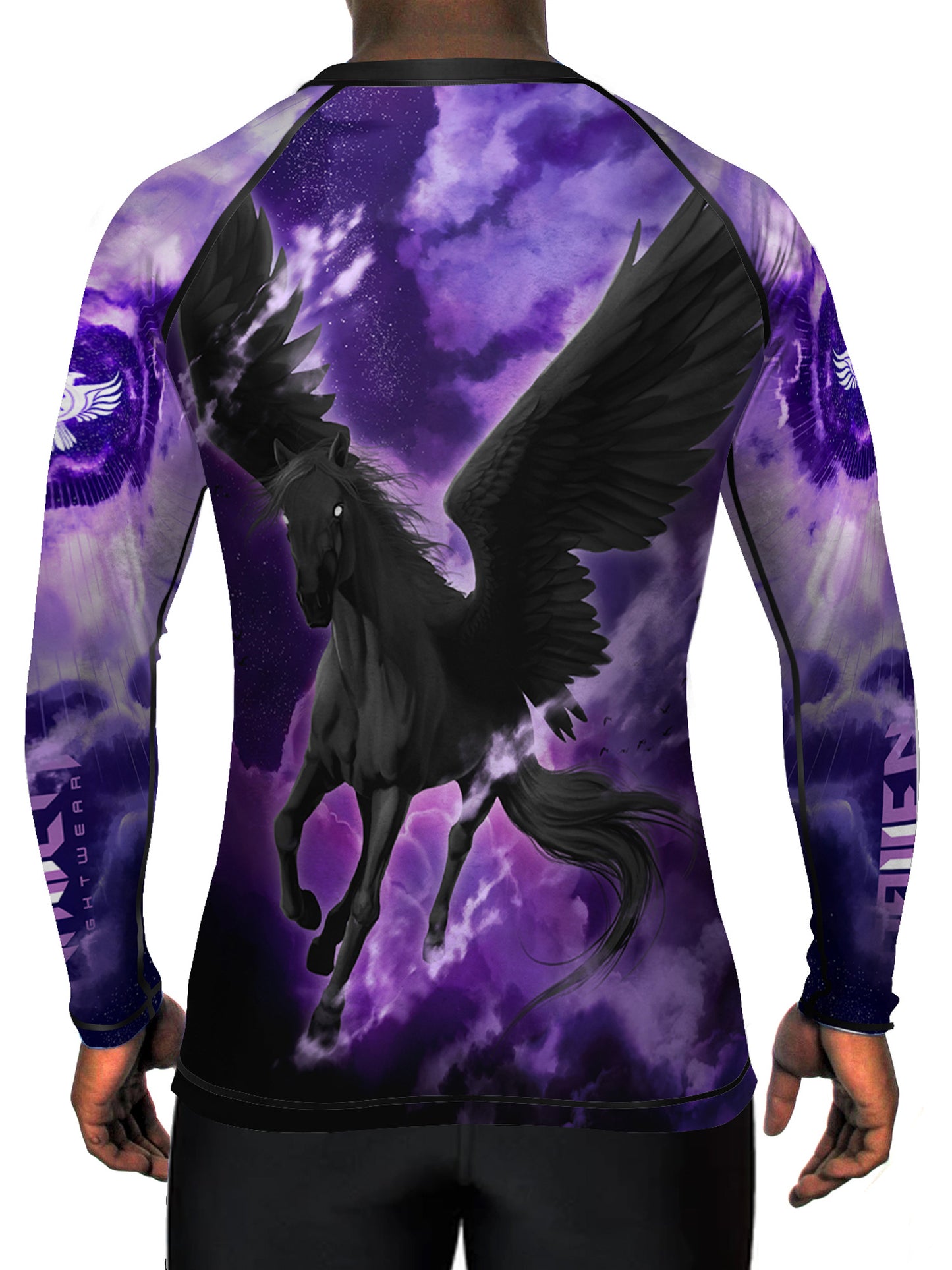 Raven Fightwear Men's The Pegasus Dusk Rash Guard MMA BJJ Purple