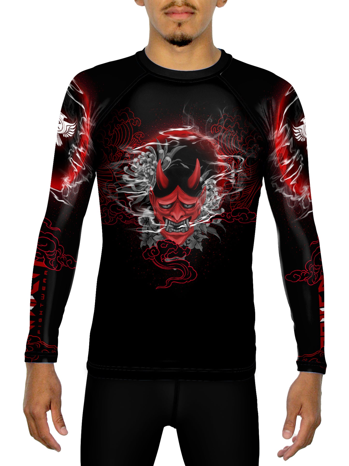 Raven Fightwear Men's The Illustrated Geisha 2.0 Rash Guard MMA BJJ Black