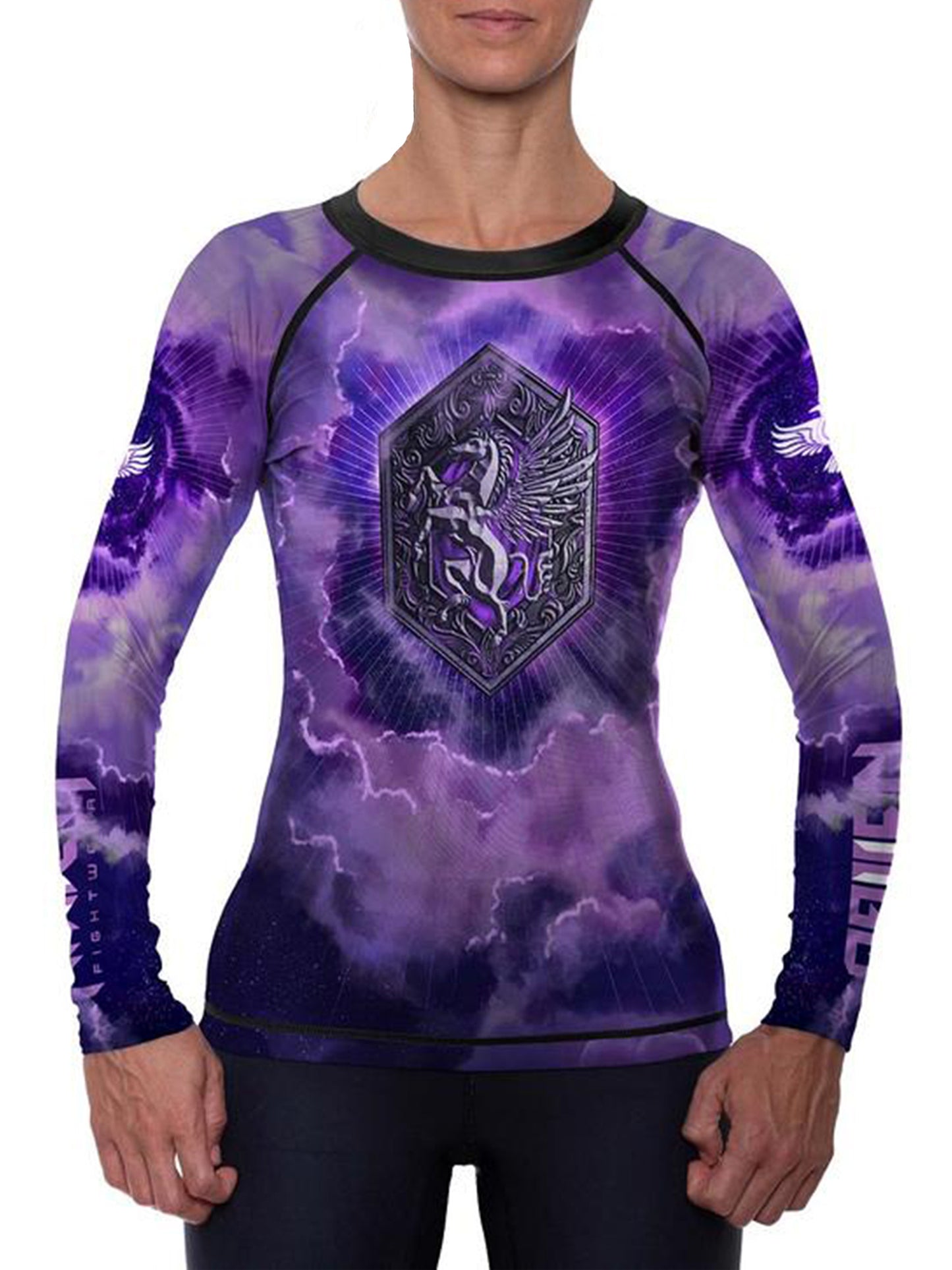 Raven Fightwear Women's The Pegasus Dusk Rash Guard MMA BJJ Purple