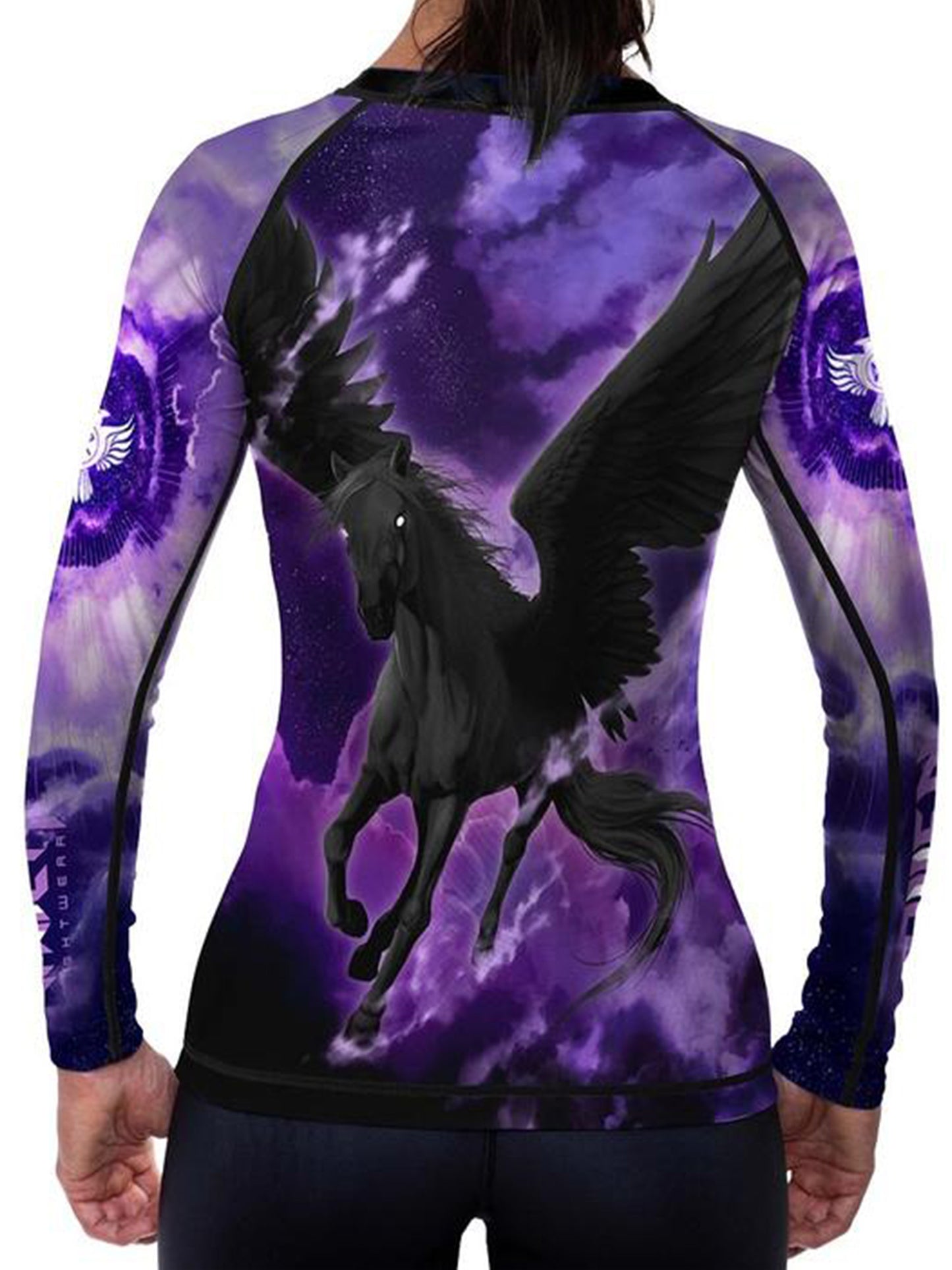 Raven Fightwear Women's The Pegasus Dusk Rash Guard MMA BJJ Purple