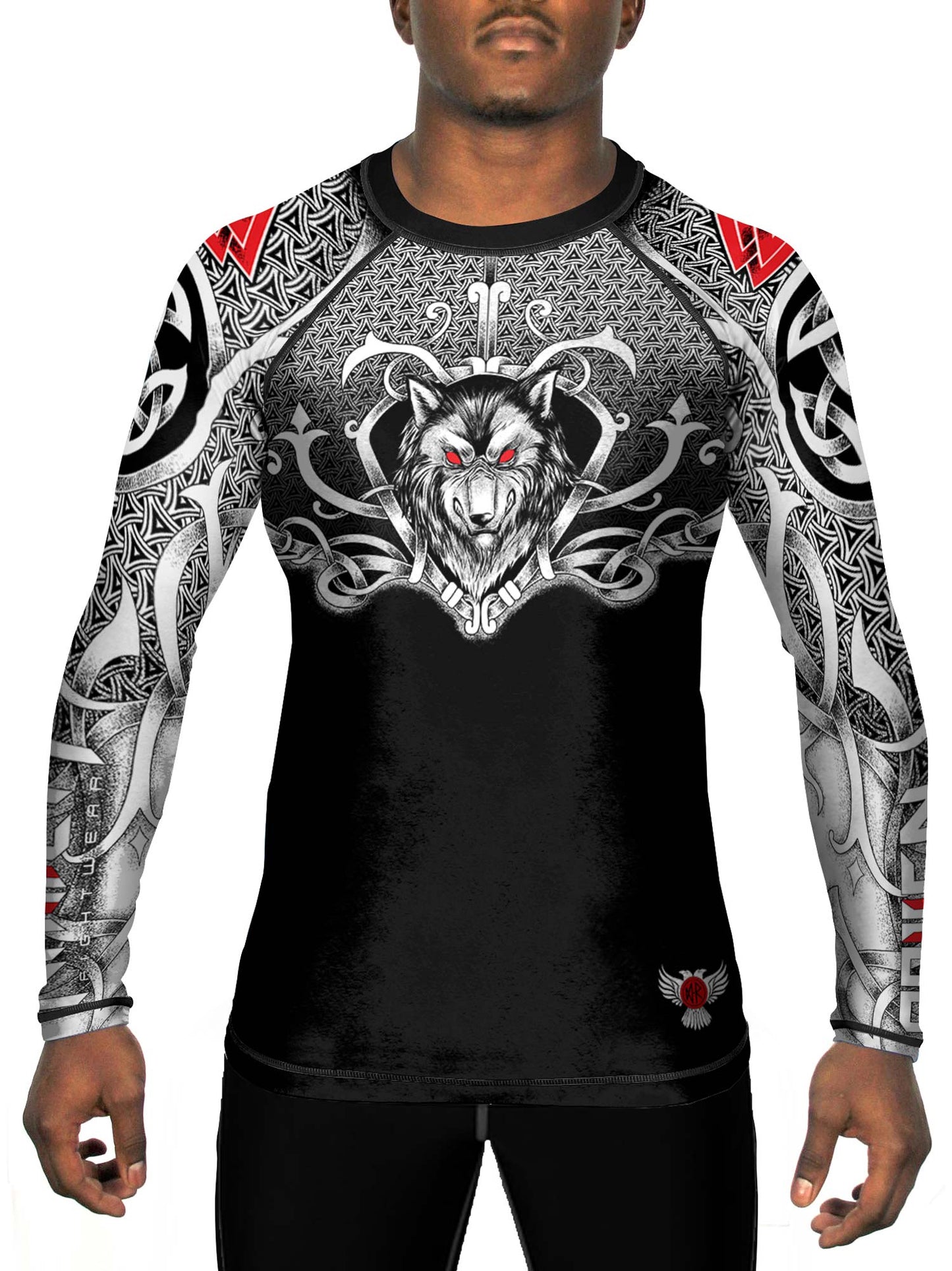 Raven Fightwear Men's Norseman Rash Guard MMA BJJ Black