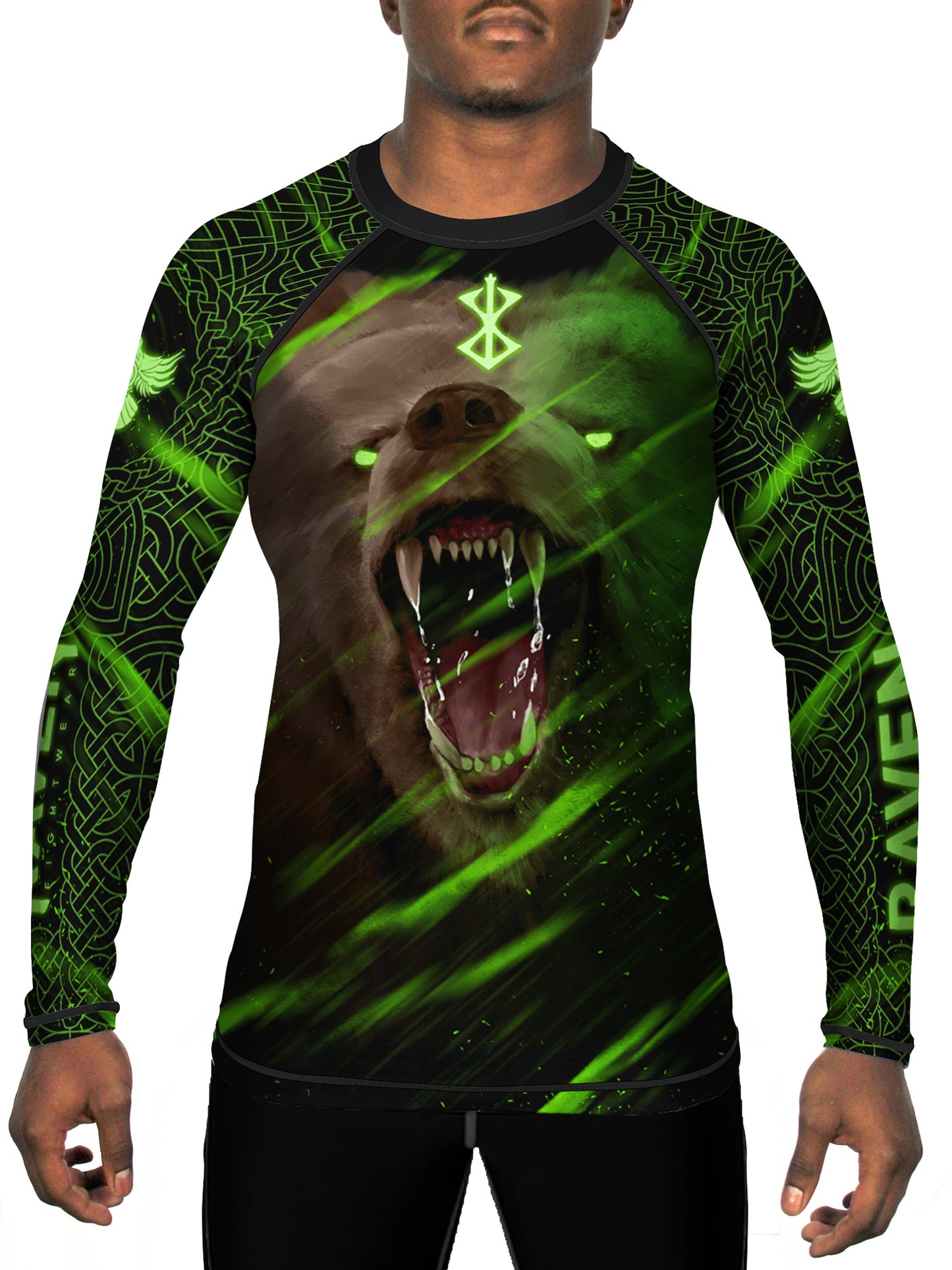 Raven Fightwear Men's Berserker 2.0 Rash Guard MMA BJJ Black