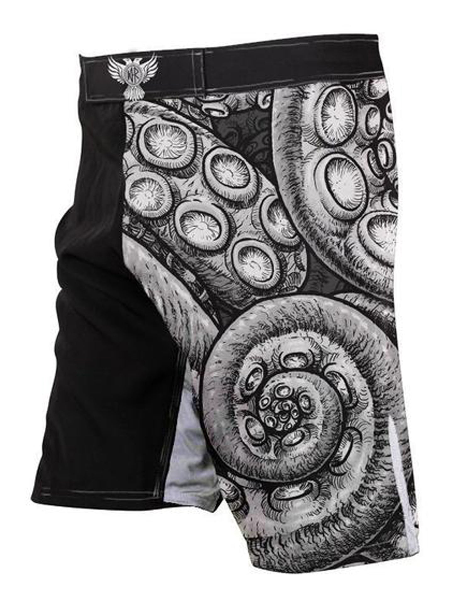 Raven Fightwear Men's Kraken Octopus BJJ MMA Shorts White