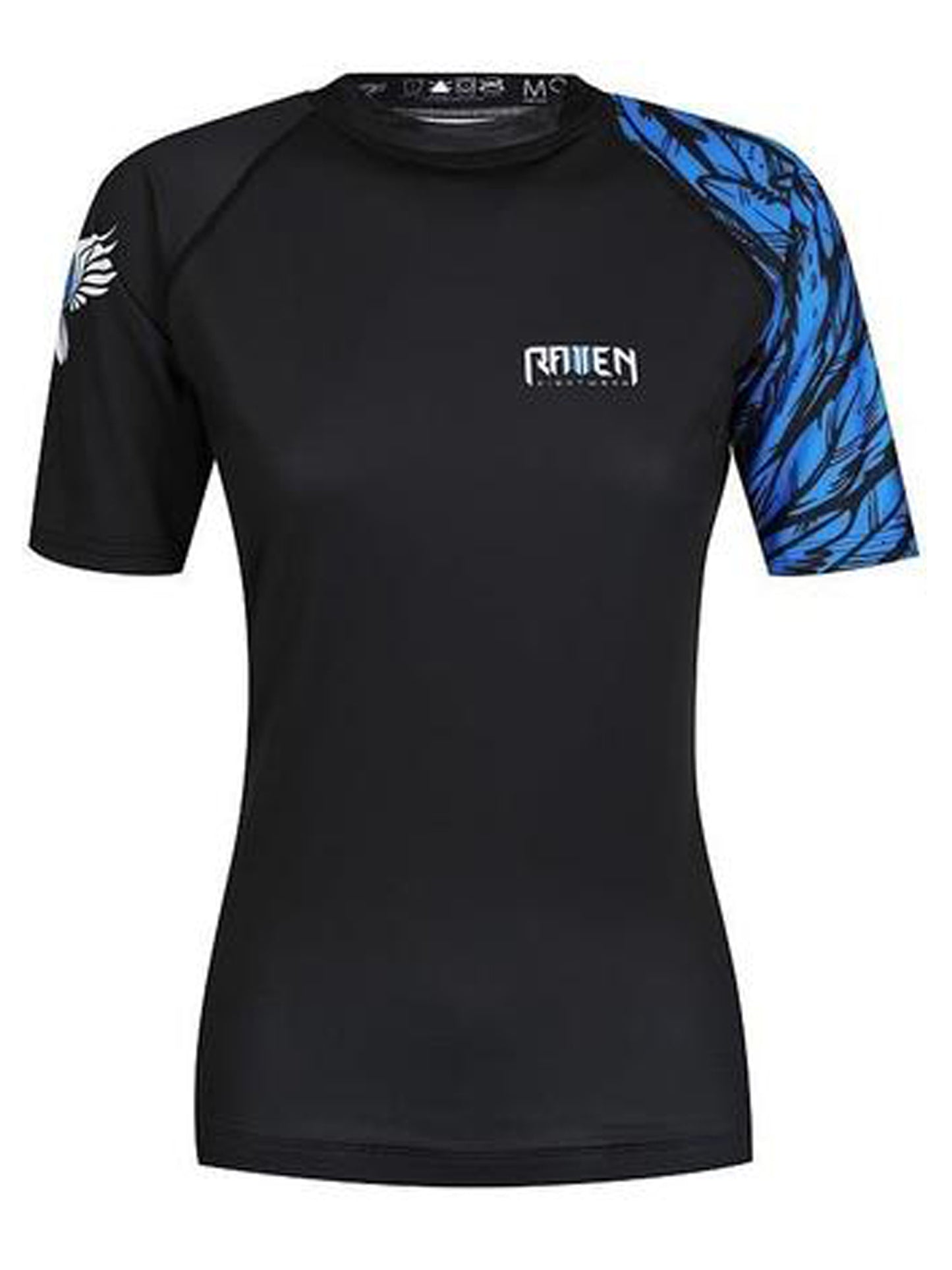 Raven Fightwear Women's Aerial Assault MMA BJJ Short Sleeve Rash Guard Black/Blue