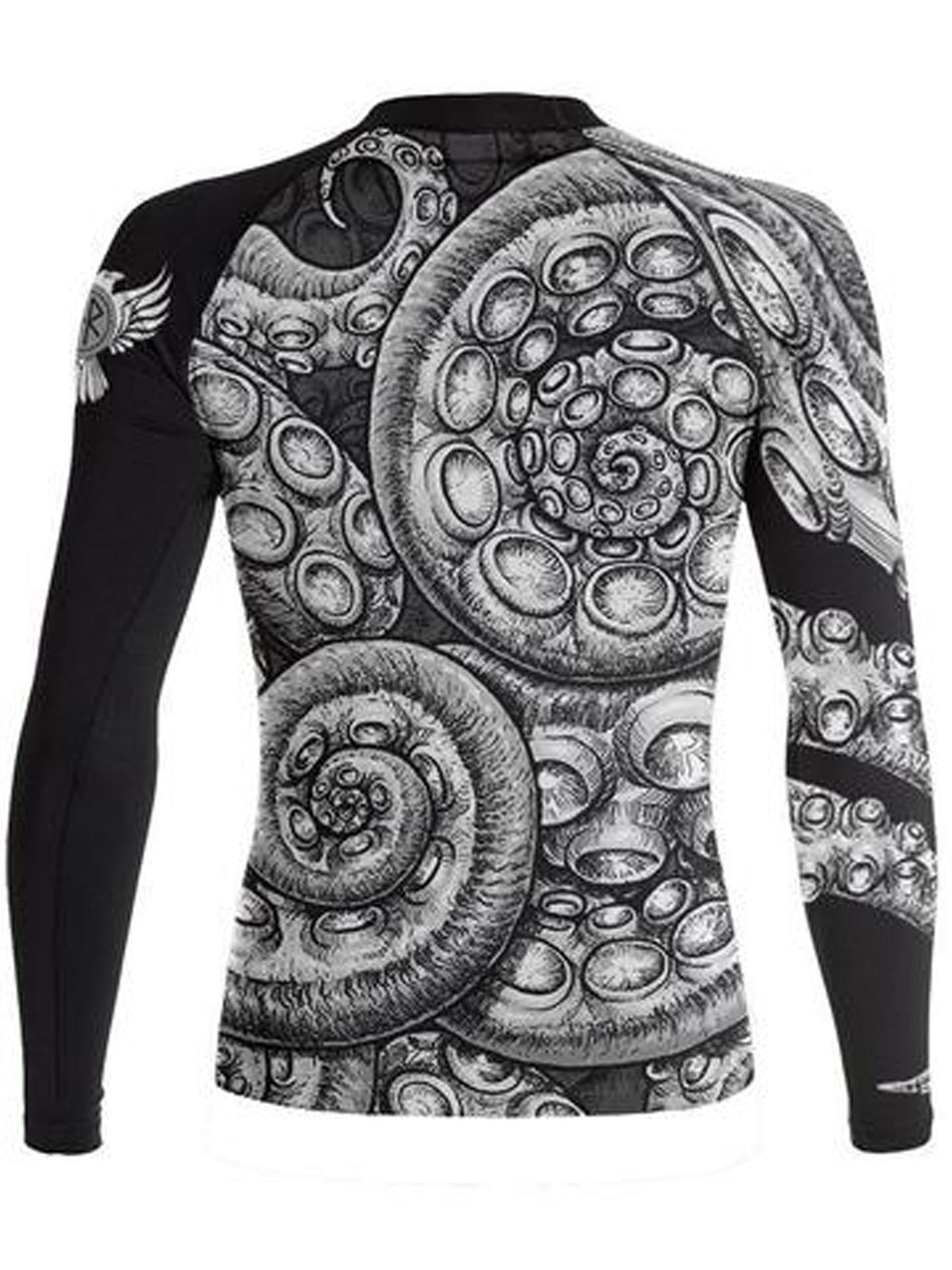 Raven Fightwear Women's Kraken Octopus Rash Guard MMA BJJ Black/White