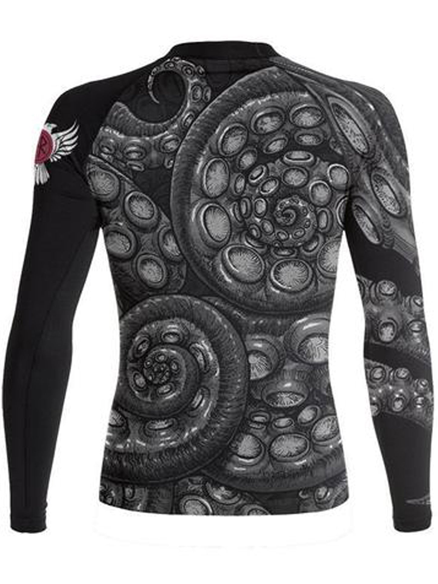 Raven Fightwear Women's Kraken Octopus Rash Guard MMA BJJ Black/Black