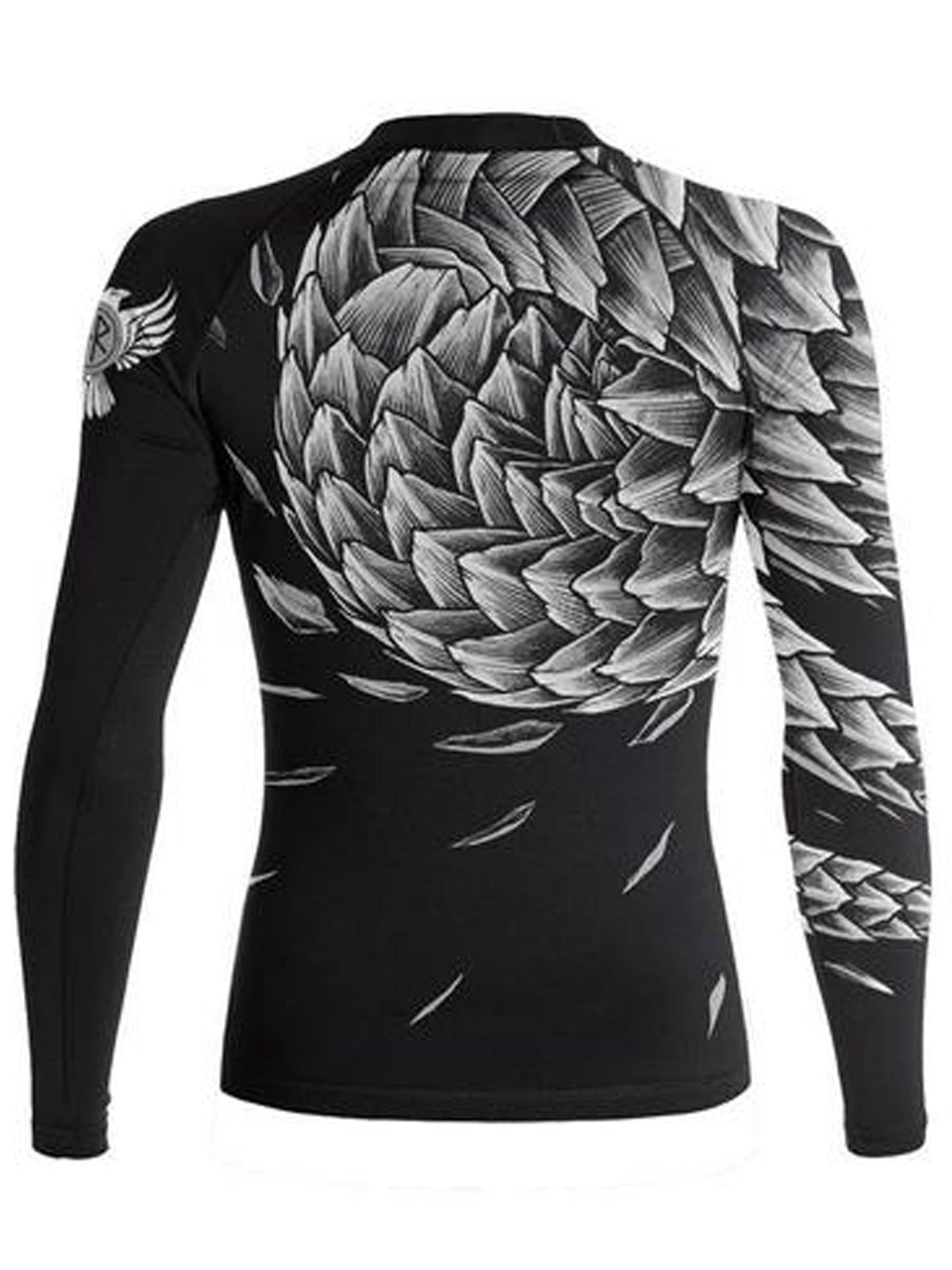 Raven Fightwear Women's Power Pangolin Rash Guard MMA BJJ Black/White