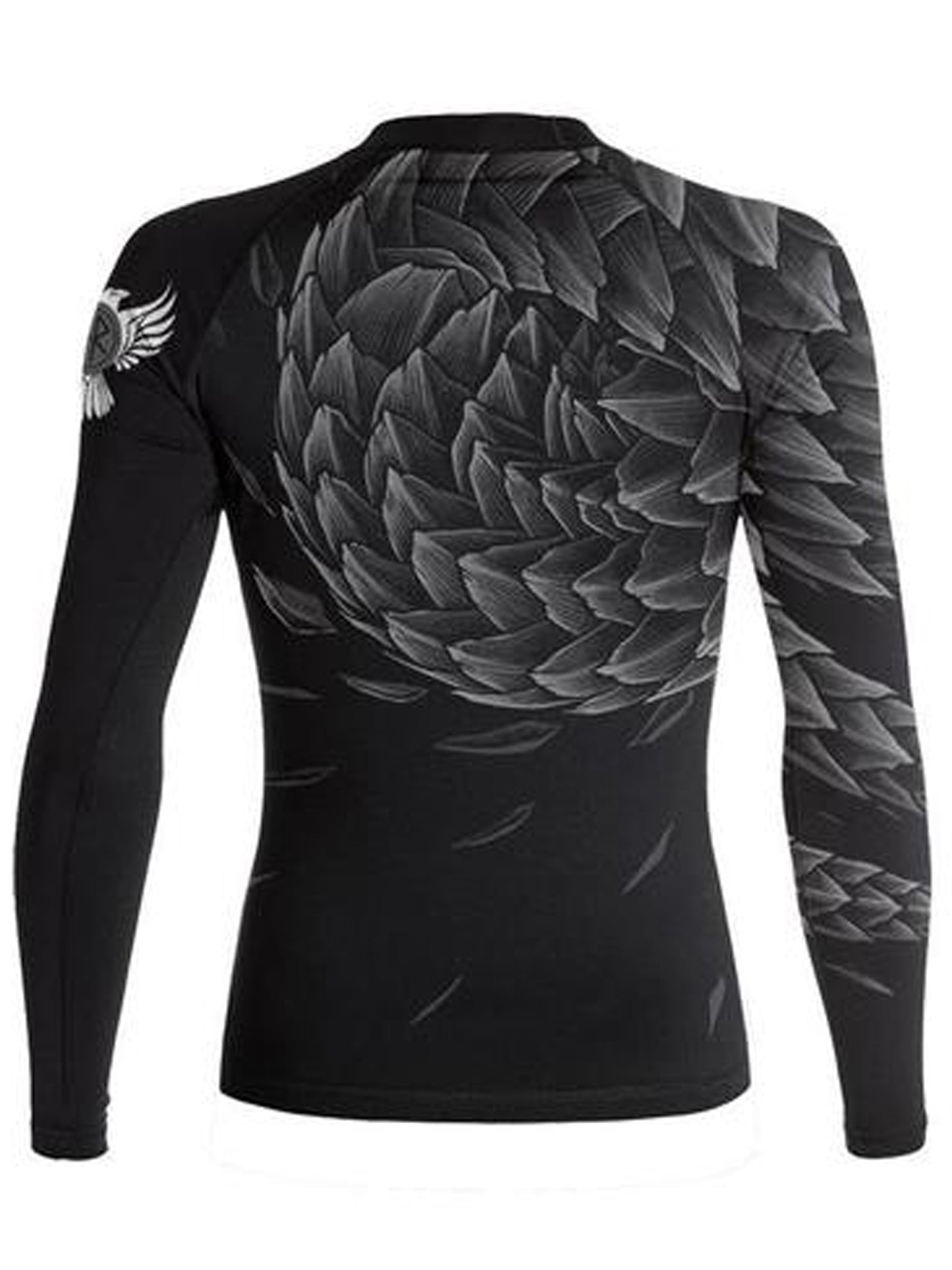 Raven Fightwear Women's Power Pangolin Rash Guard MMA BJJ Black/Black