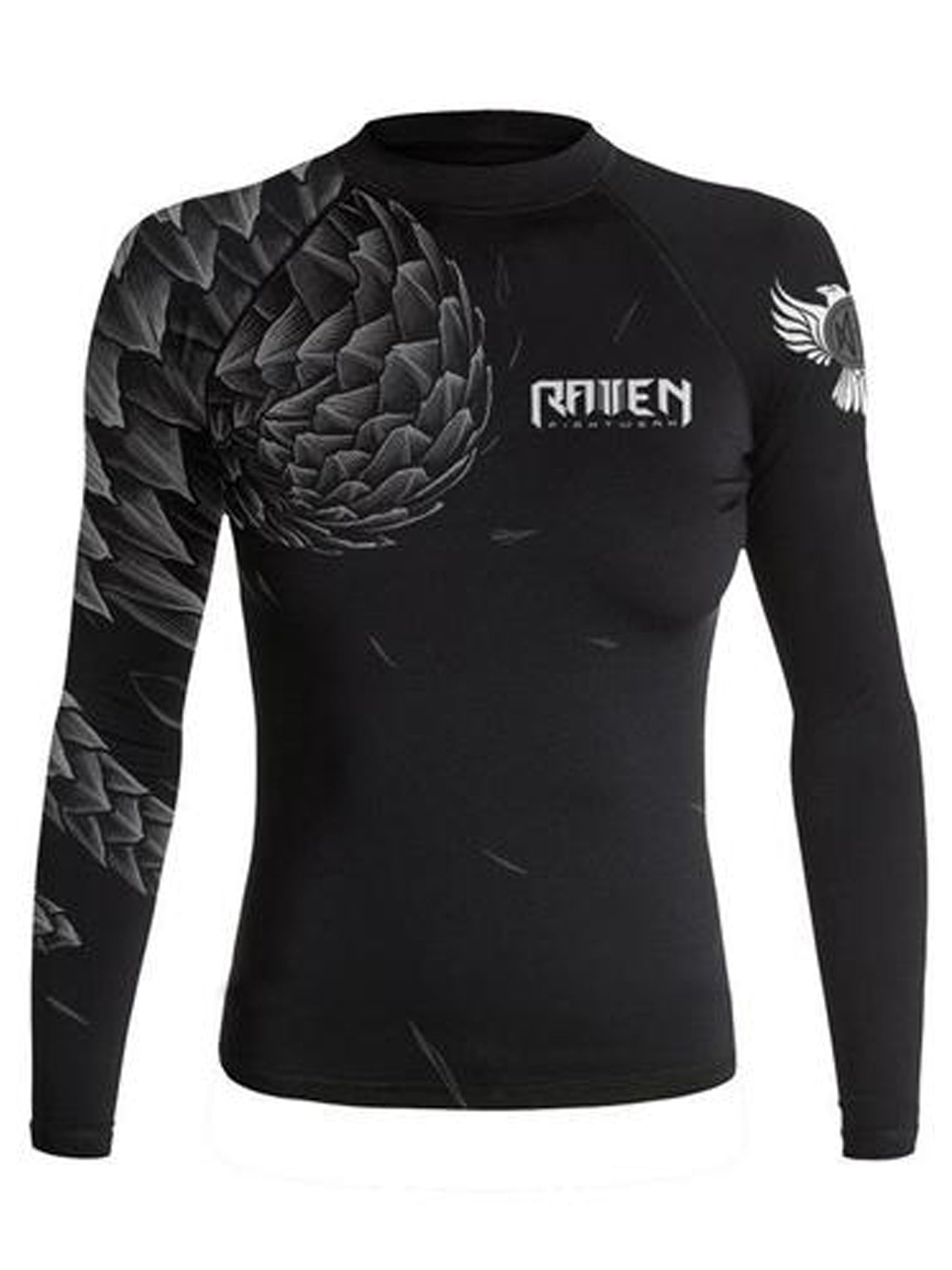 Raven Fightwear Women's Power Pangolin Rash Guard MMA BJJ Black/Black