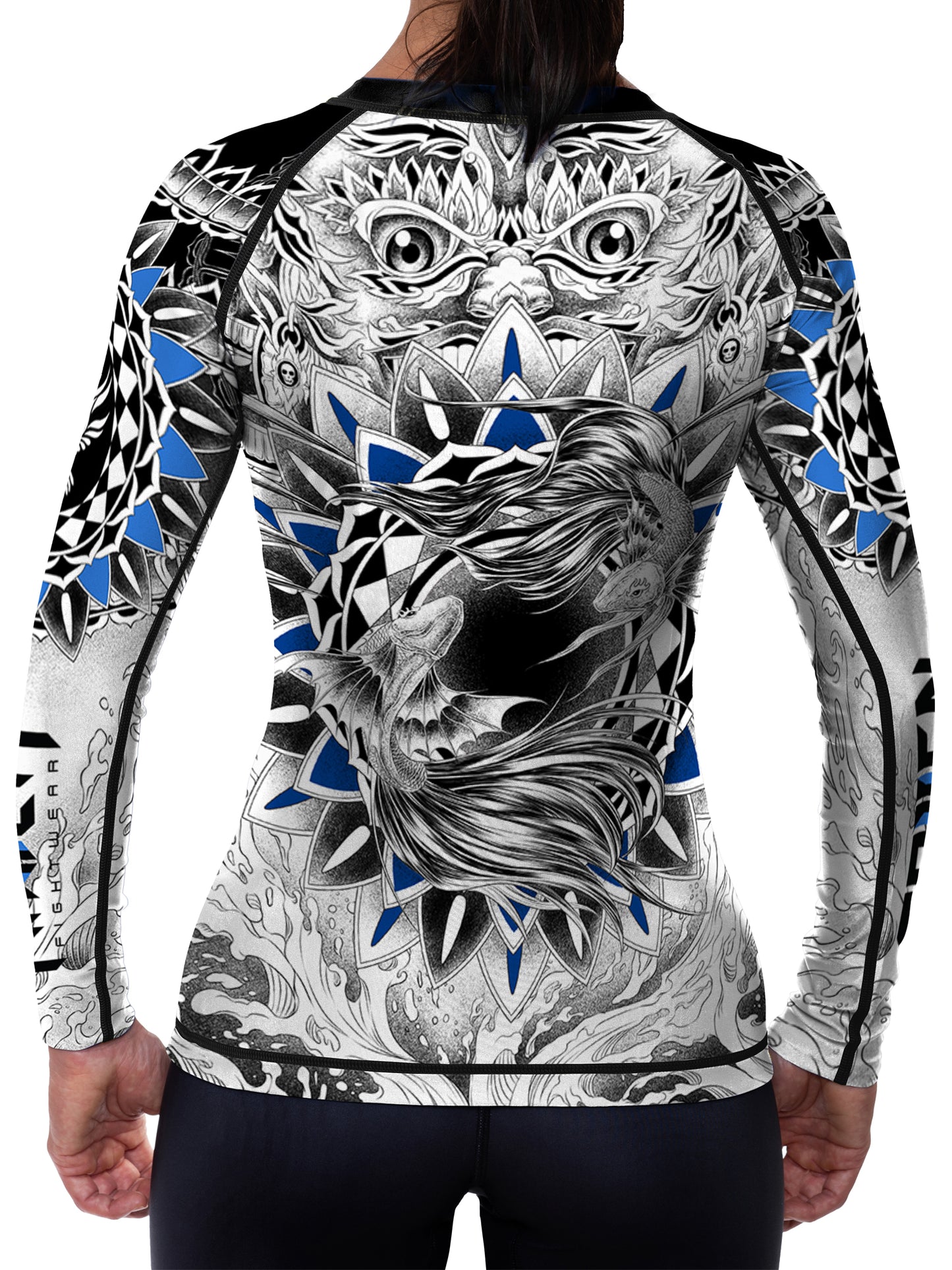 Raven Fightwear Women's Battle Fish Rash Guard MMA BJJ Black
