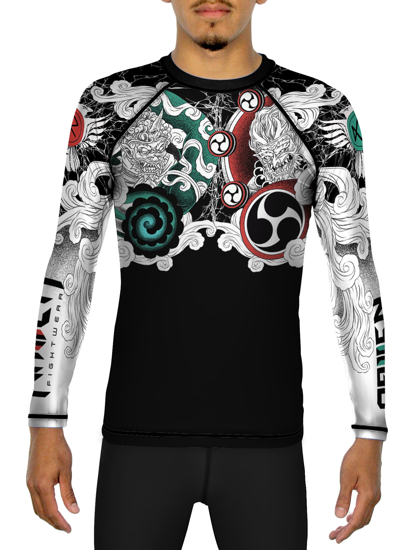 Raven Fightwear Men's Fujin vs Raijin BJJ Rash Guard MMA Black