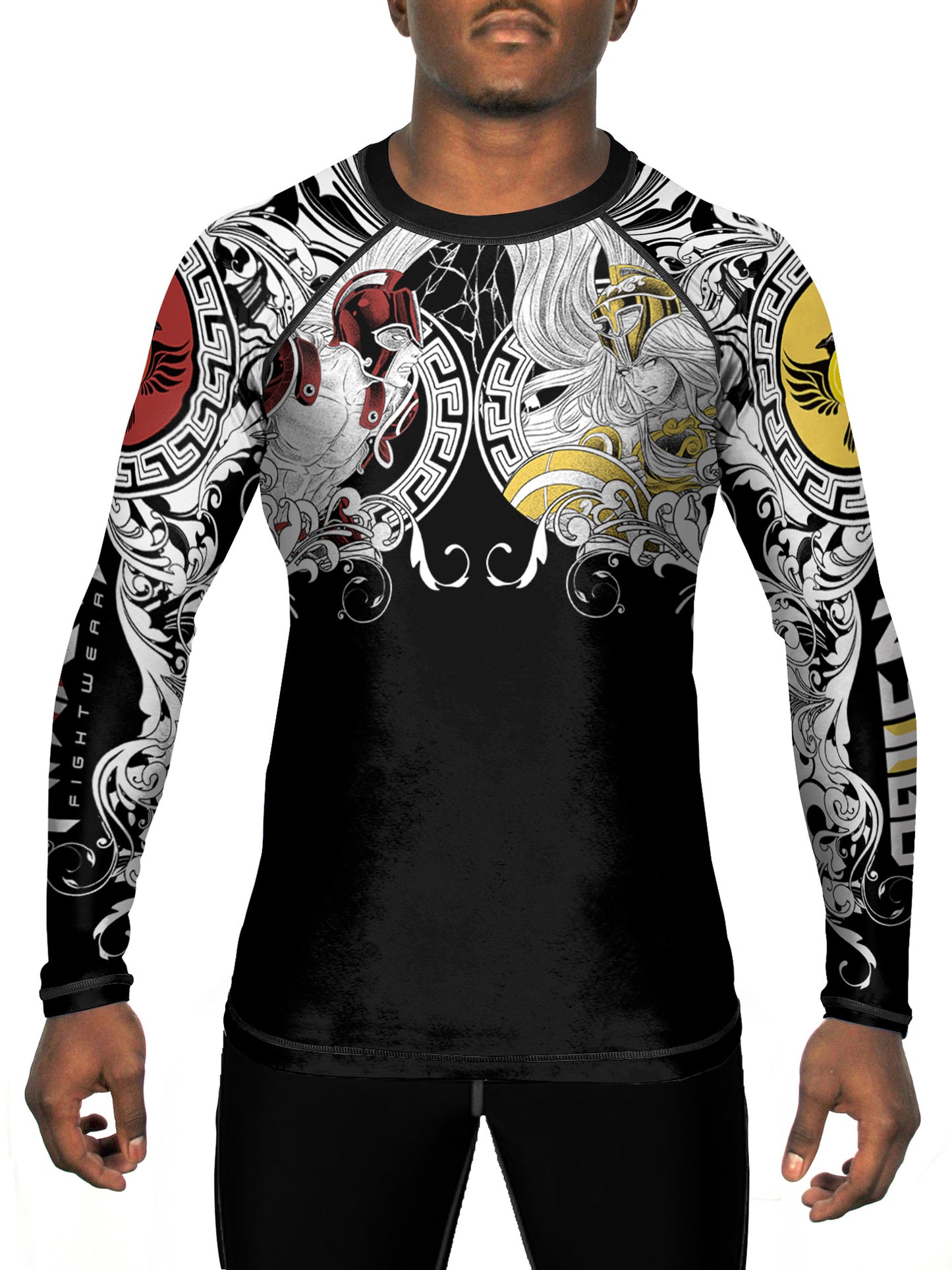 Raven Fightwear Men's Ares vs Athena BJJ Rash Guard MMA Black