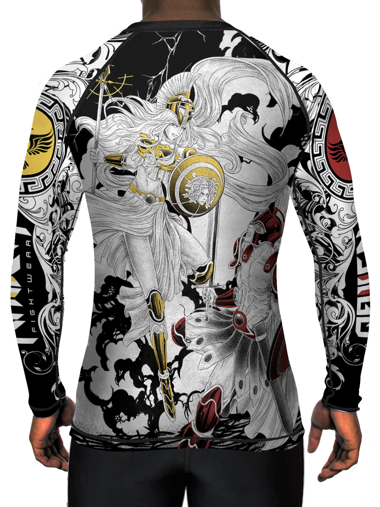 Raven Fightwear Men's Ares vs Athena BJJ Rash Guard MMA Black