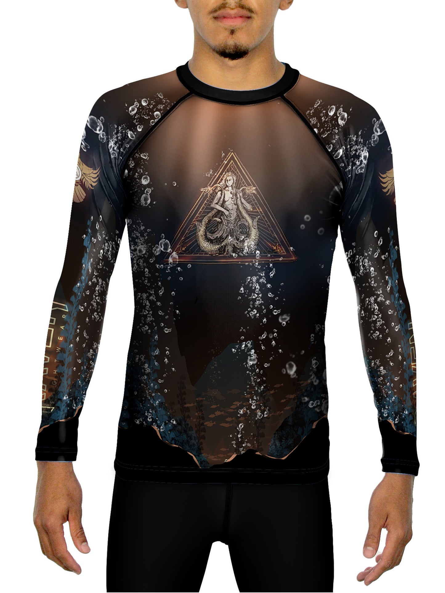 Raven Fightwear Men's The Siren Mermaid BJJ Rash Guard MMA Black