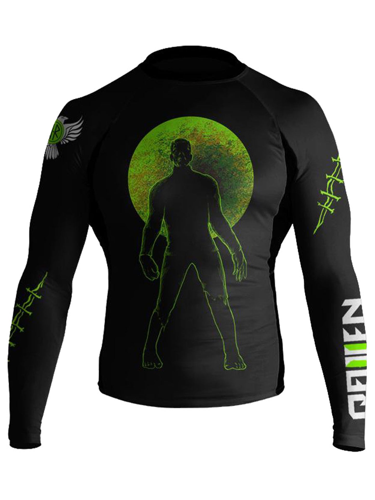 Raven Fightwear Men's Frankenstein's Monster MMA BJJ Rash Guard MMA Black