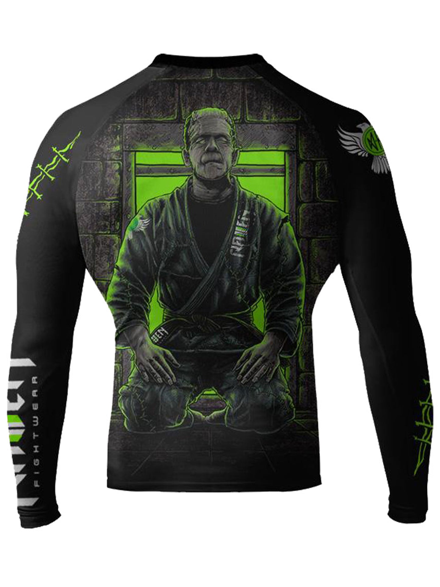 Raven Fightwear Men's Frankenstein's Monster MMA BJJ Rash Guard MMA Black