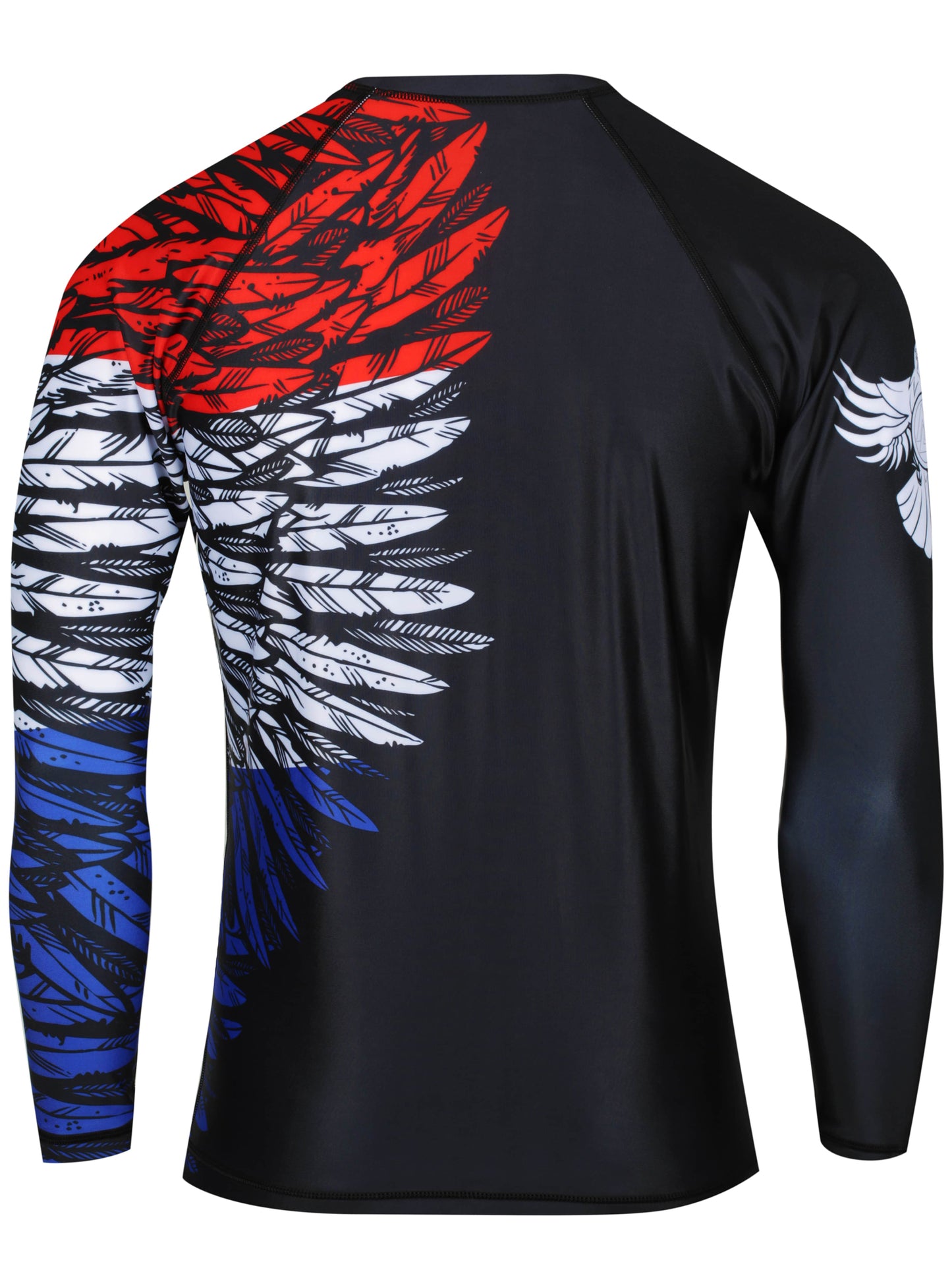 Raven Fightwear Men's Aerial Assault BJJ Rash Guard MMA Red/White/Blue