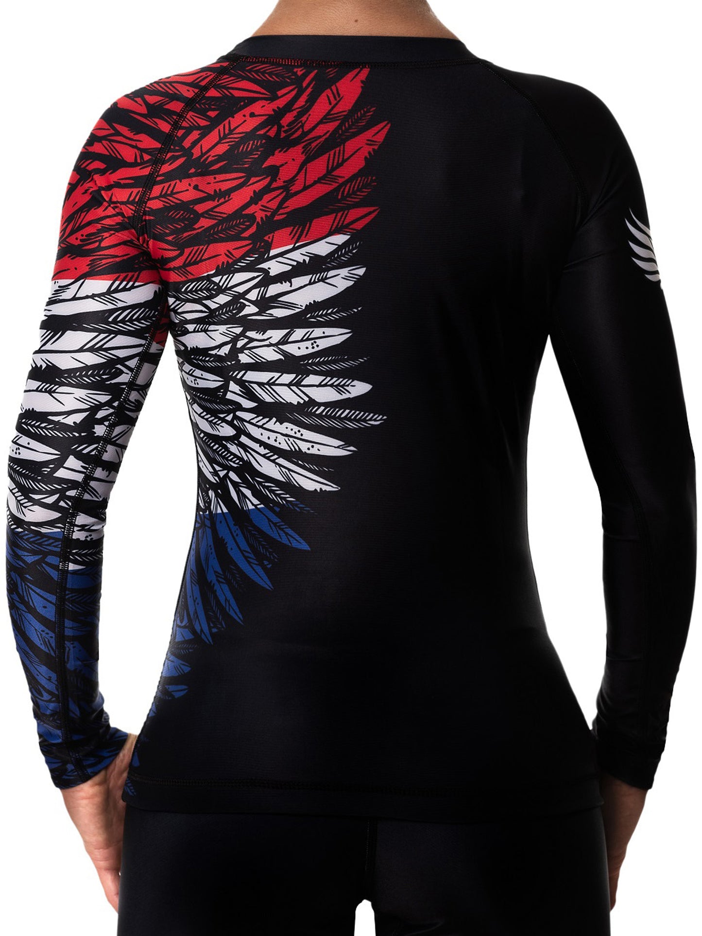 Raven Fightwear Women's Aerial Assault BJJ Rash Guard MMA Red/White/Blue