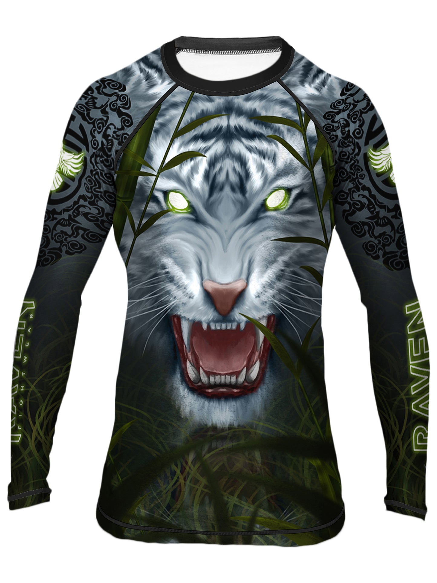 Raven Fightwear Women's Water Tiger BJJ Rash Guard MMA Black