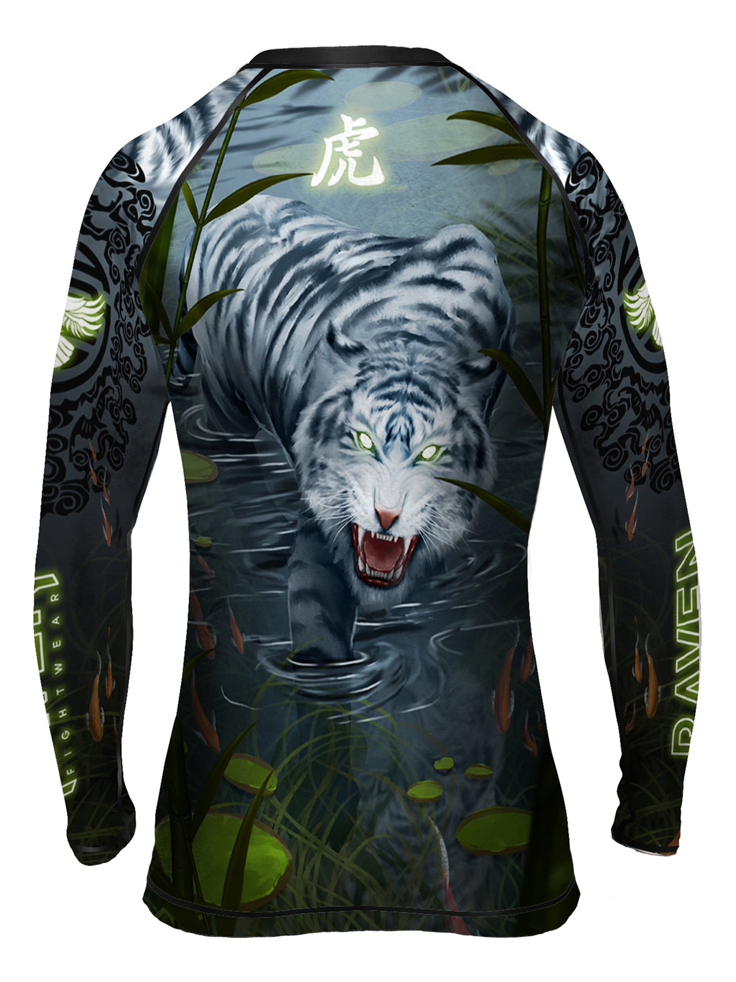 Raven Fightwear Women's Water Tiger BJJ Rash Guard MMA Black