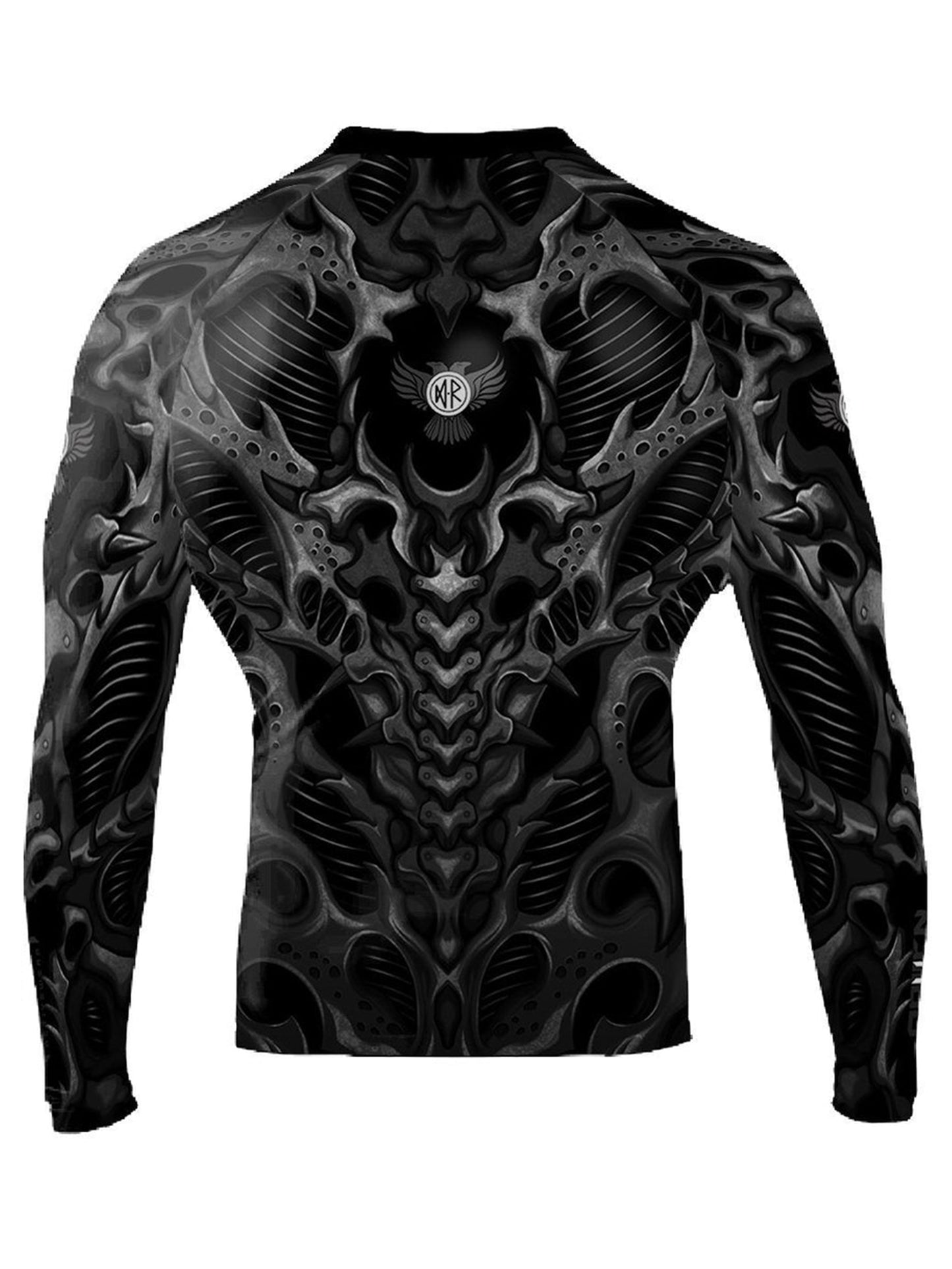 Raven Fightwear Men's Biomechanical BJJ Rash Guard MMA Black