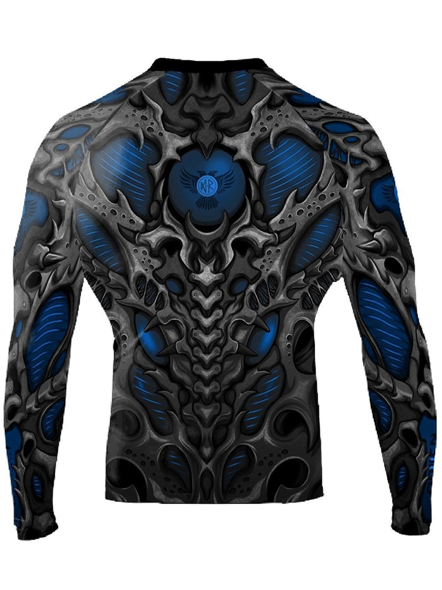 Raven Fightwear Men's Biomechanical BJJ Rash Guard MMA Blue