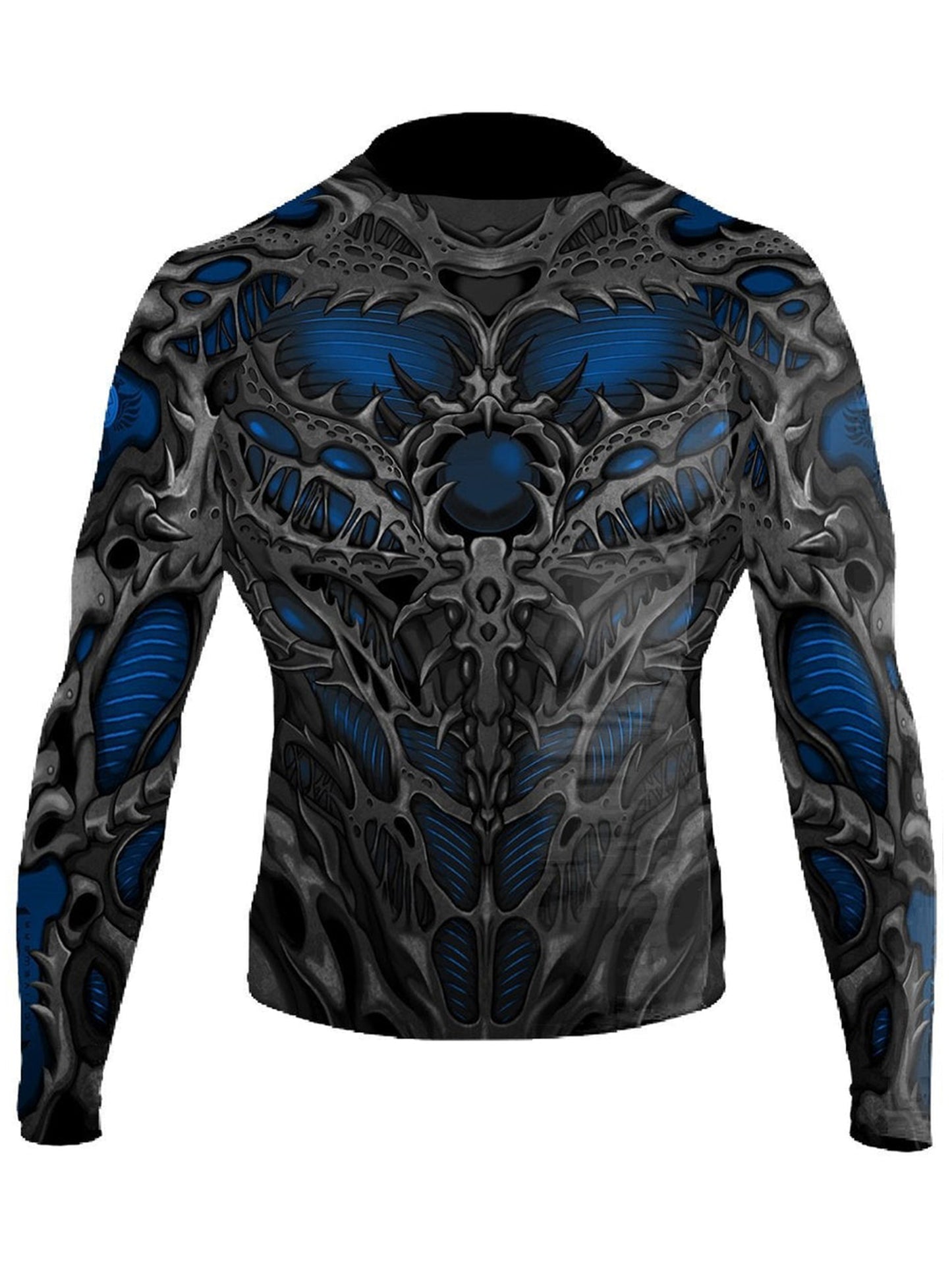 Raven Fightwear Men's Biomechanical BJJ Rash Guard MMA Blue