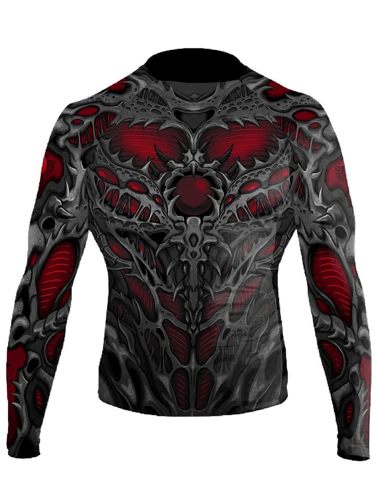 Raven Fightwear Men's Biomechanical BJJ Rash Guard MMA Red