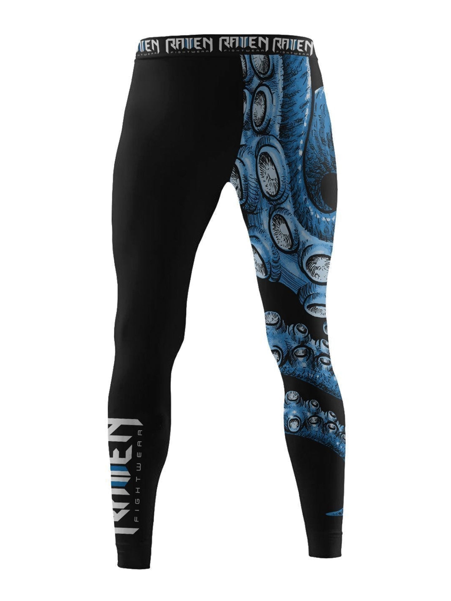 Raven Fightwear Men's Kraken Octopus BJJ Spats MMA Blue