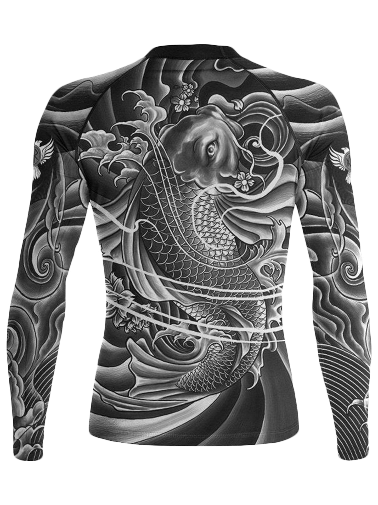 Raven Fightwear Women's Irezumi 2.0 Koi Fish BJJ Rash Guard MMA Grey