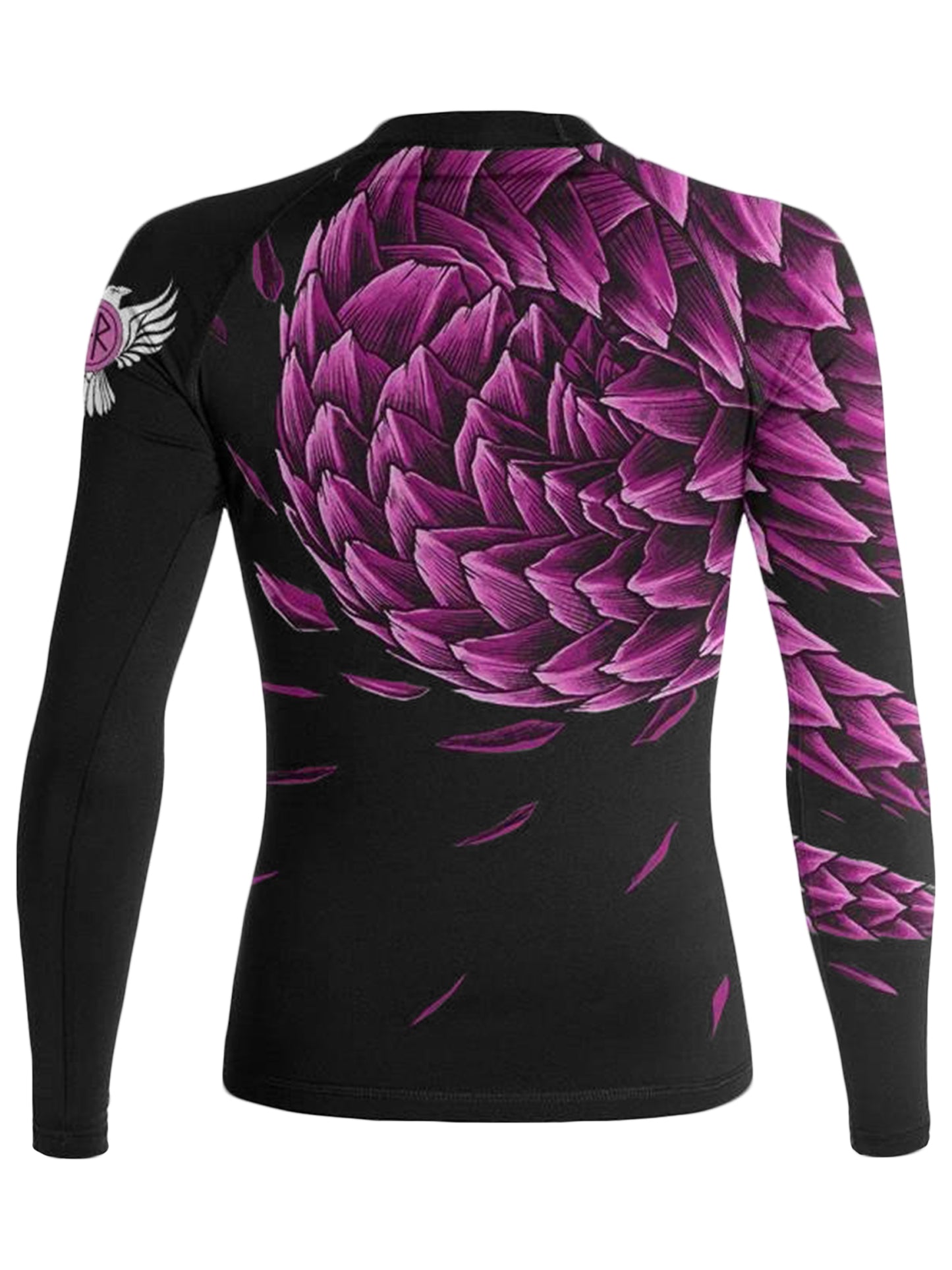 Raven Fightwear Women's Power Pangolin BJJ Rash Guard MMA Black/Pink