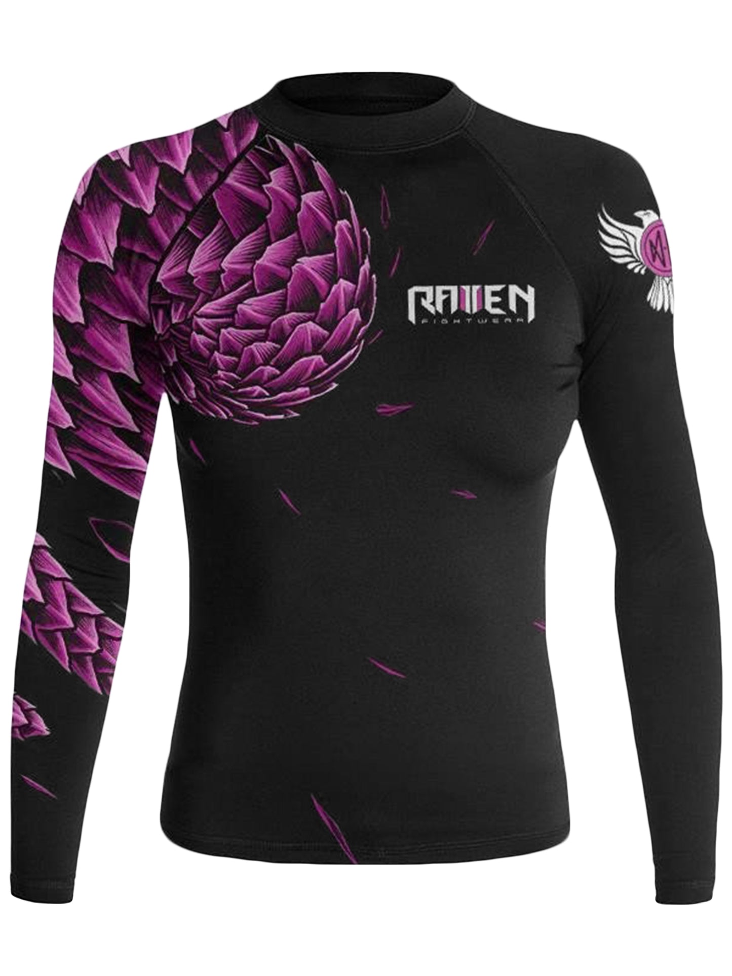 Raven Fightwear Women's Power Pangolin BJJ Rash Guard MMA Black/Pink