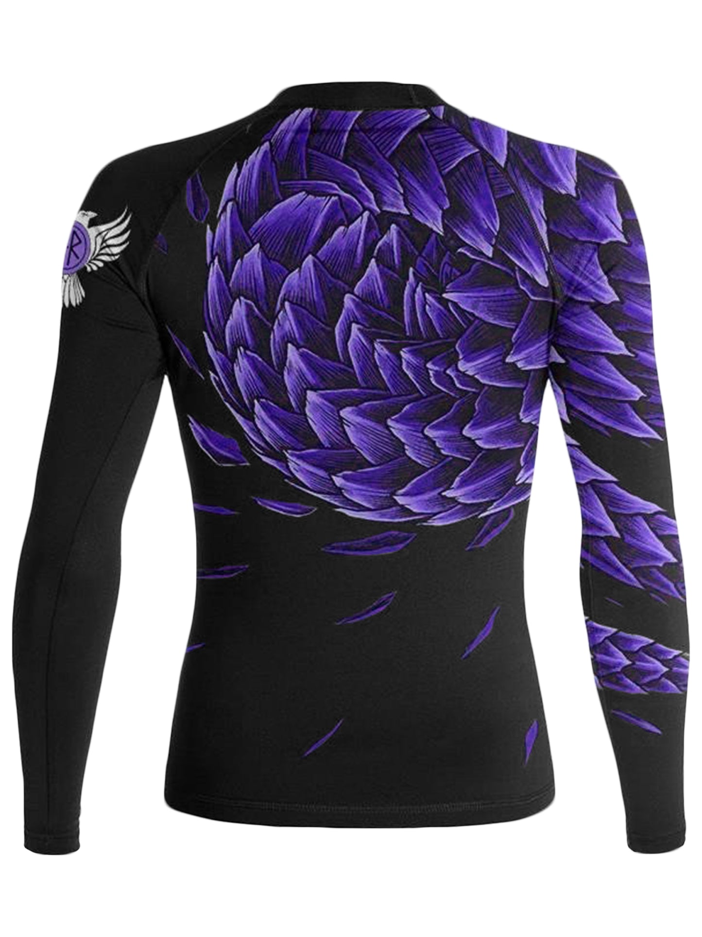 Raven Fightwear Women's Power Pangolin BJJ Rash Guard MMA Black/Purple