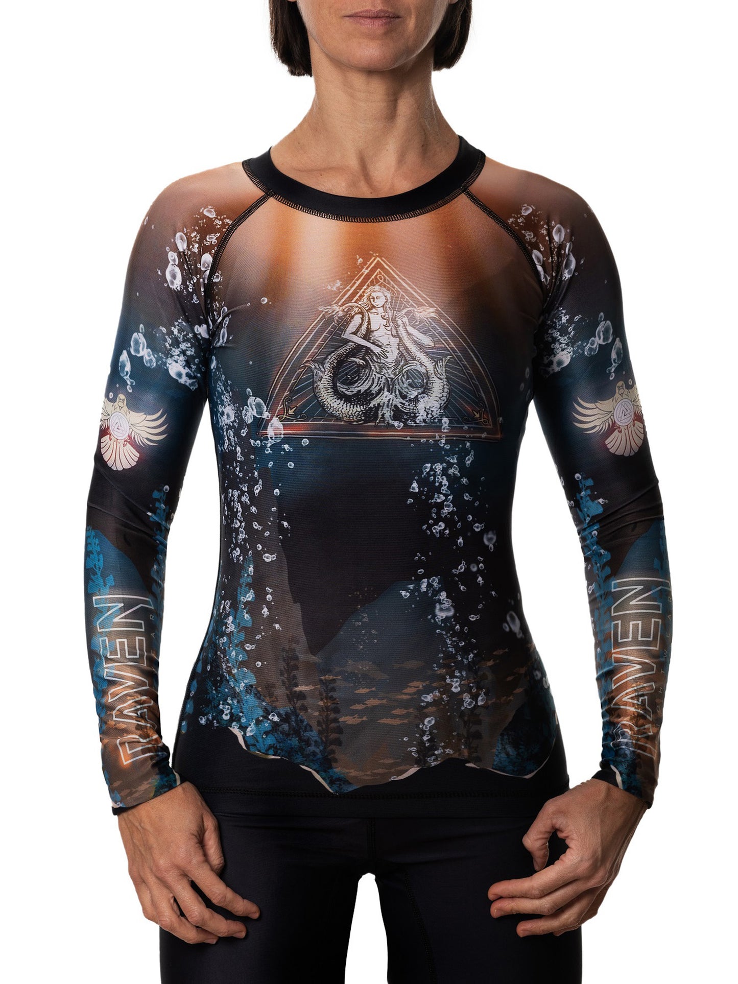 Raven Fightwear Women's The Mermaid BJJ Rash Guard MMA Black