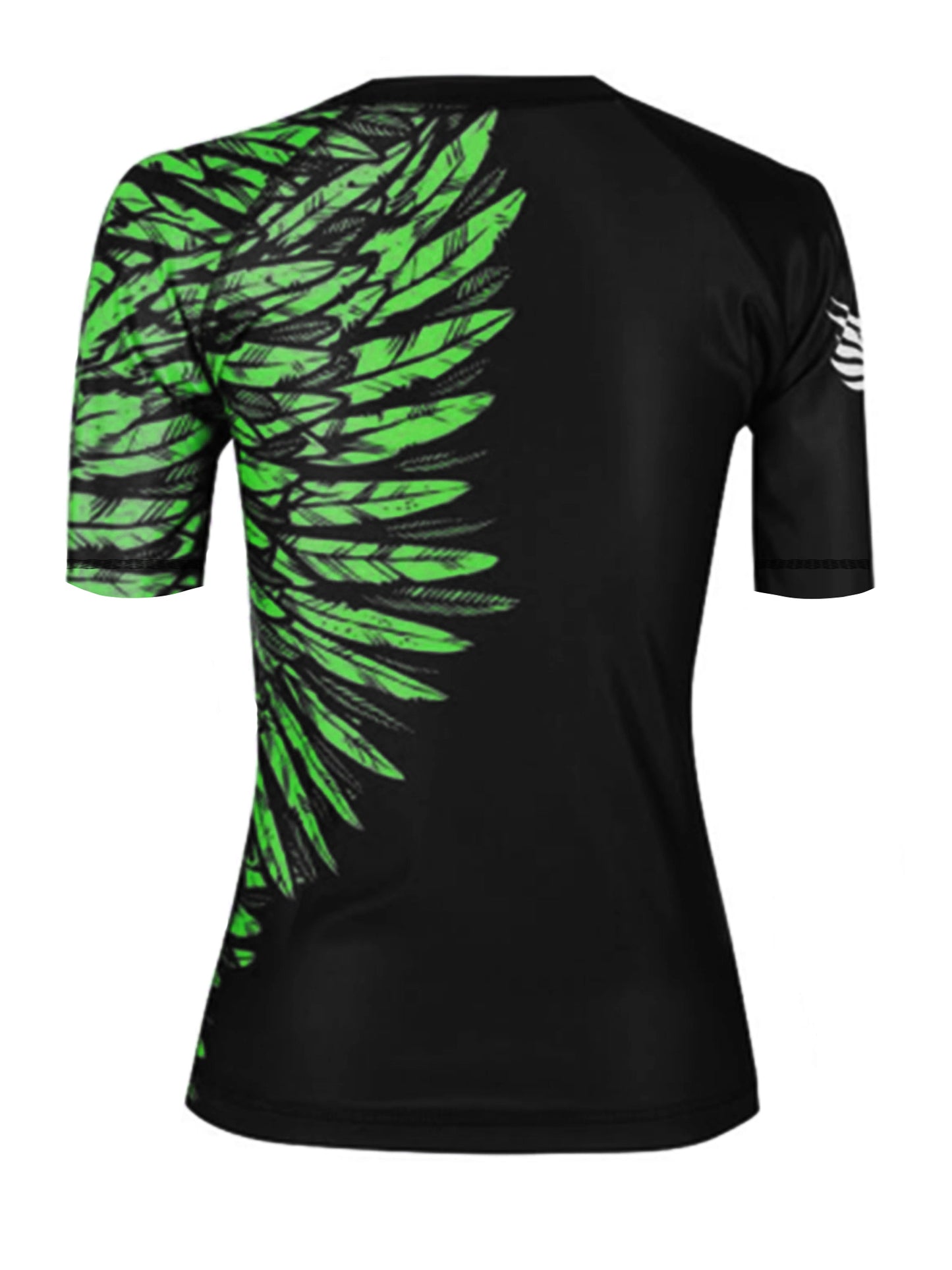 Raven Fightwear Women's Aerial Assault Short Sleeve BJJ Rash Guard MMA Black/Green