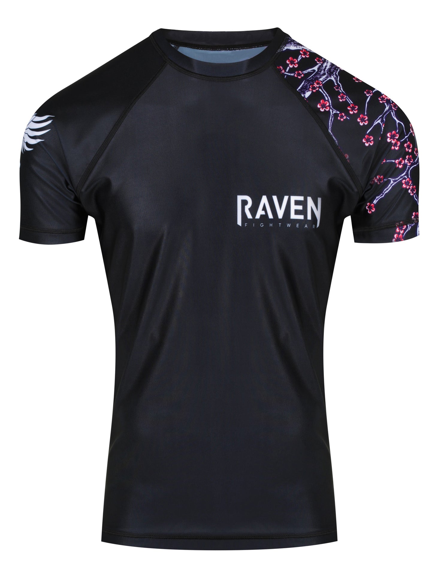 Raven Fightwear Women's Sakura Short Sleeve BJJ Rash Guard MMA Black