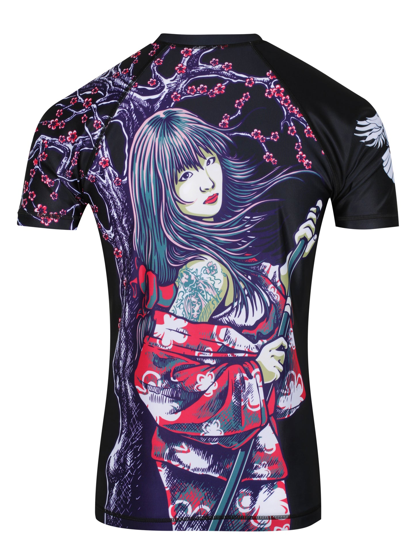 Raven Fightwear Women's Sakura Short Sleeve BJJ Rash Guard MMA Black