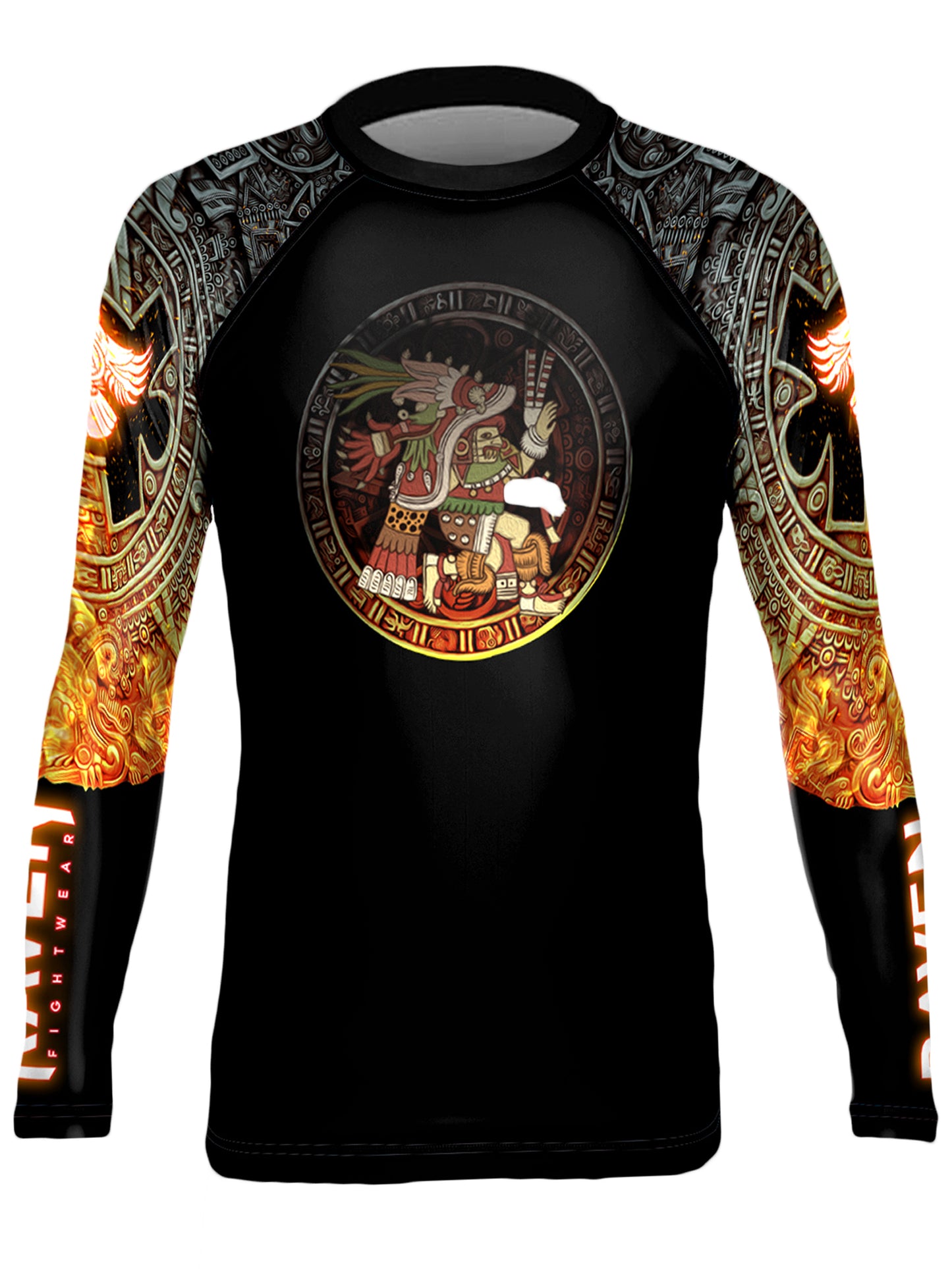 Raven Fightwear Women's Aztec Goddess of Fire Chantico BJJ Rash Guard MMA Black